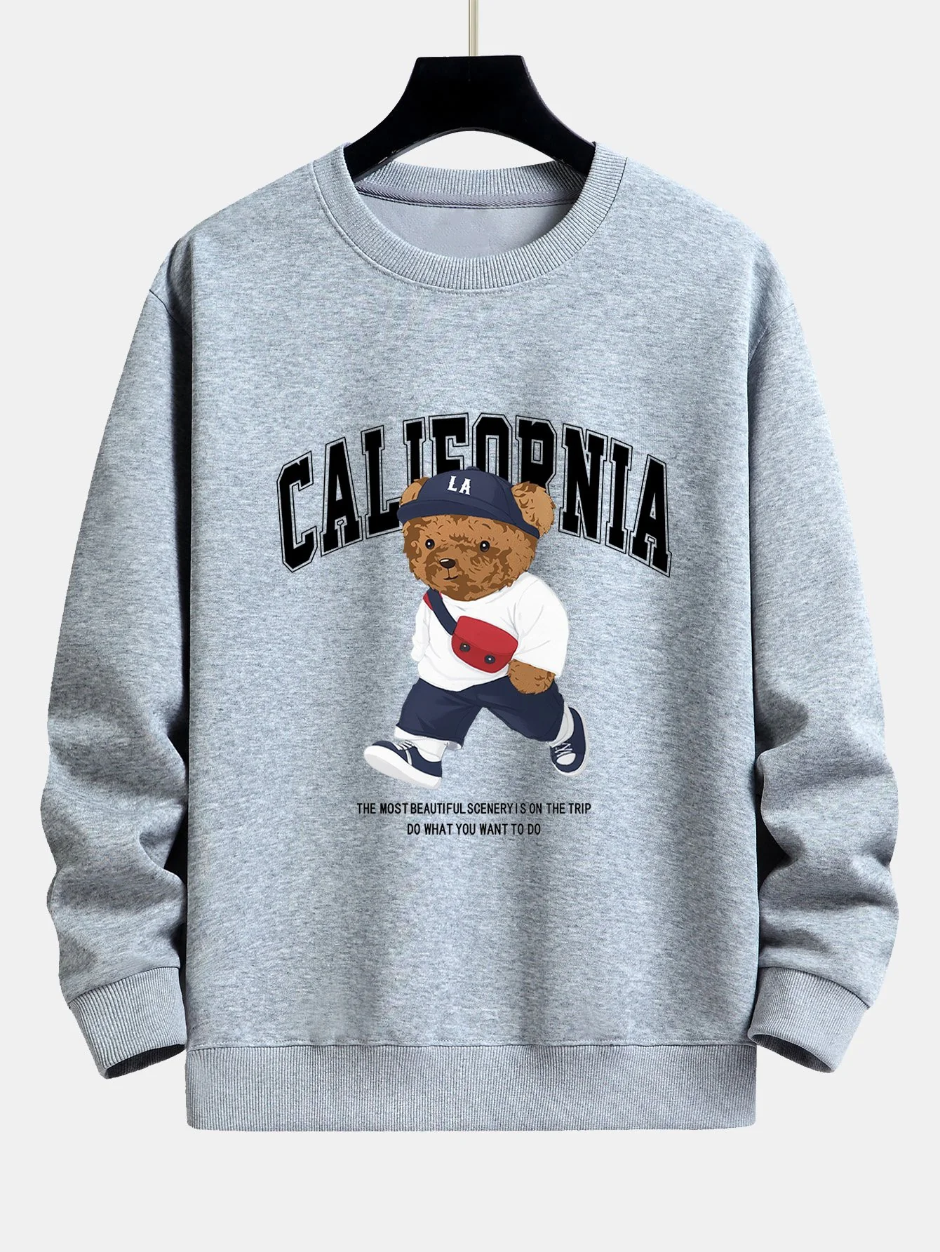 California Fashion Bären Druck Relaxed Fit Sweatshirt - Image 5