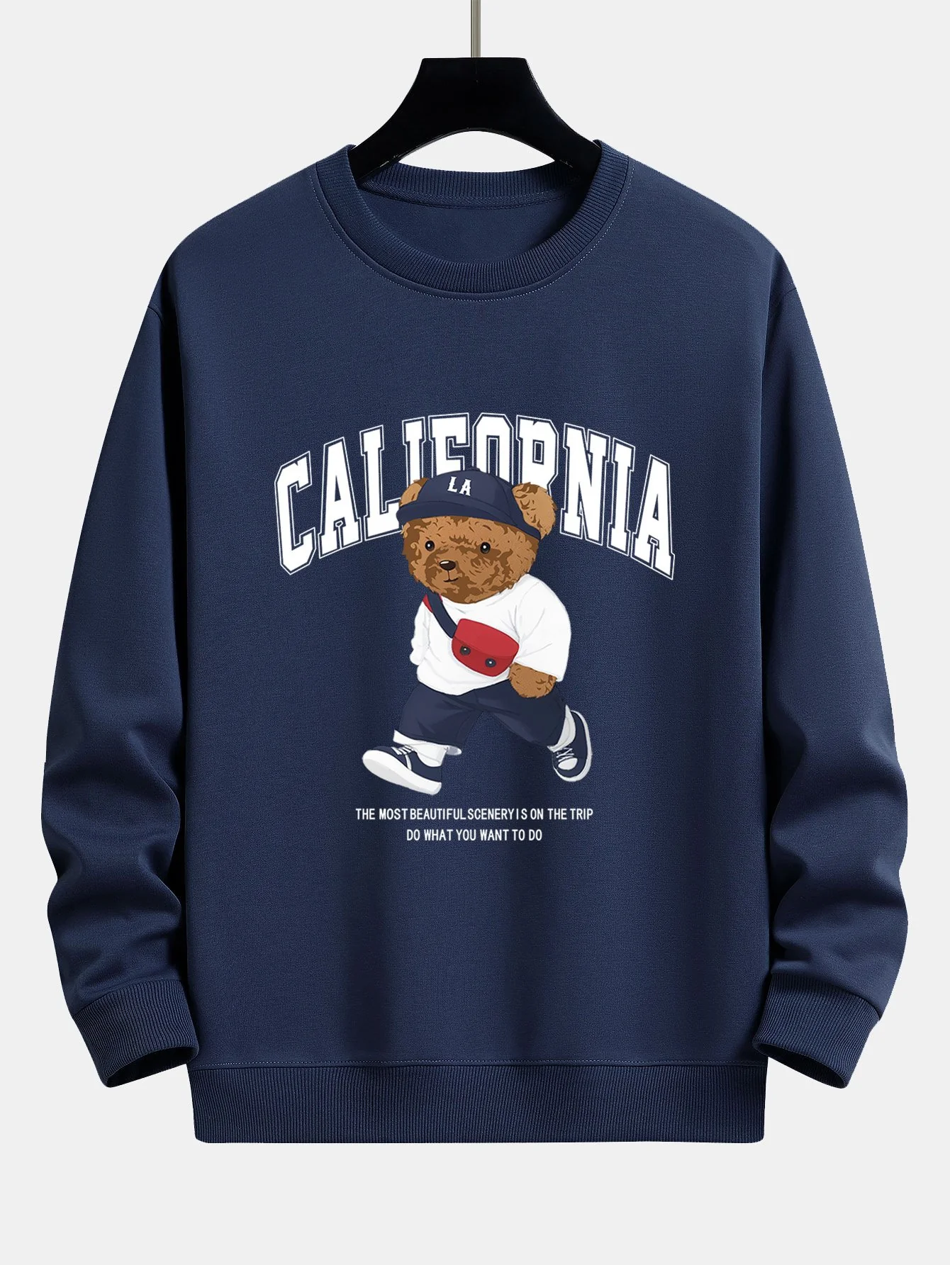 California Fashion Bären Druck Relaxed Fit Sweatshirt - Image 6