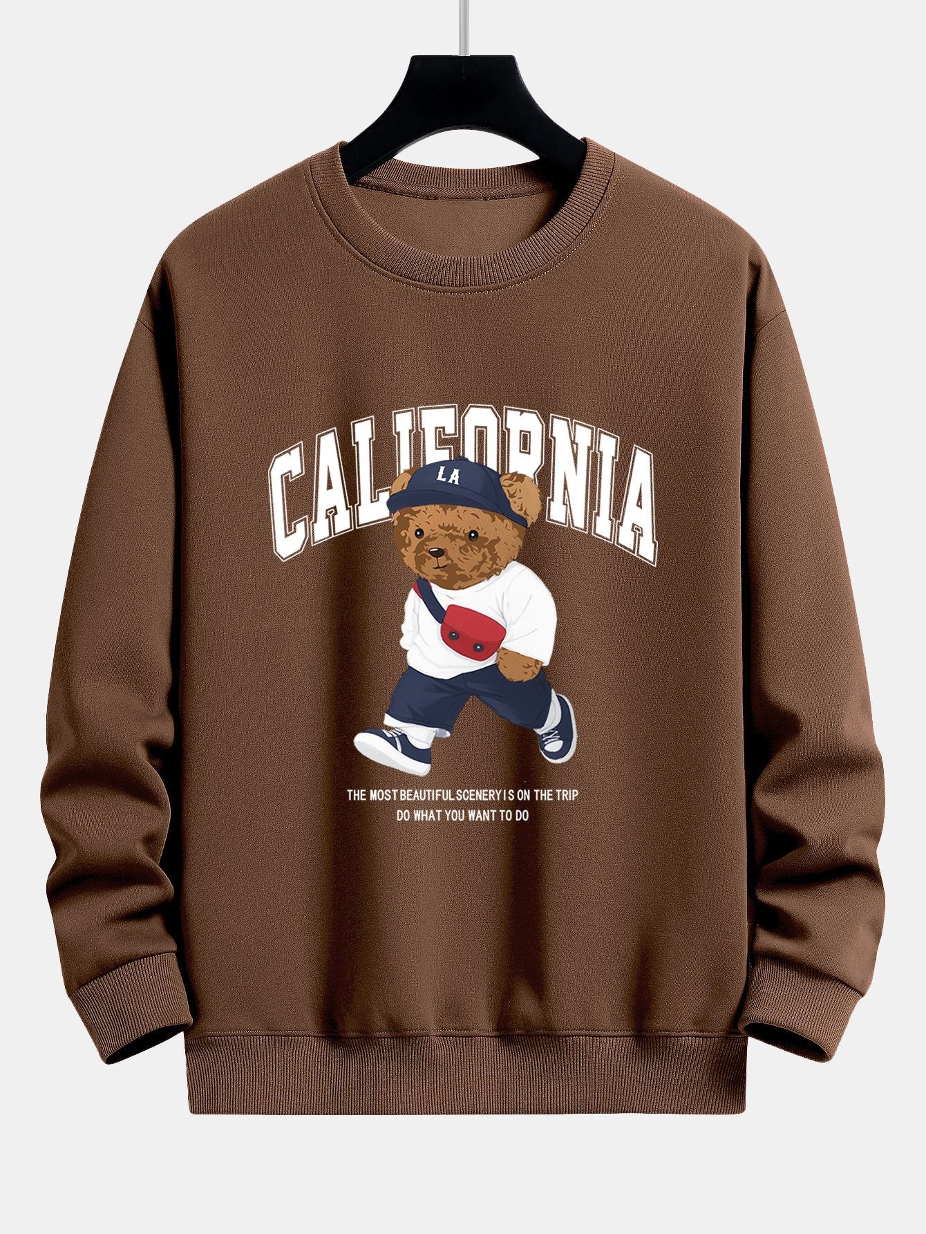 California Fashion Bären Druck Relaxed Fit Sweatshirt - Image 8