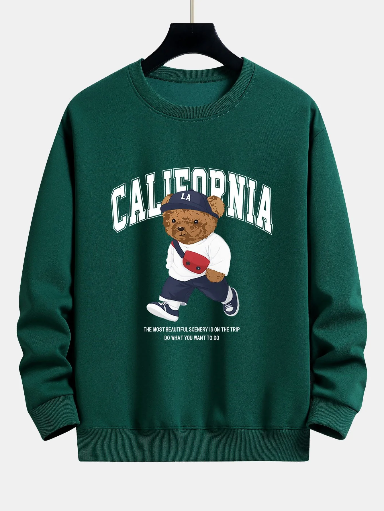 California Fashion Bären Druck Relaxed Fit Sweatshirt - Image 9