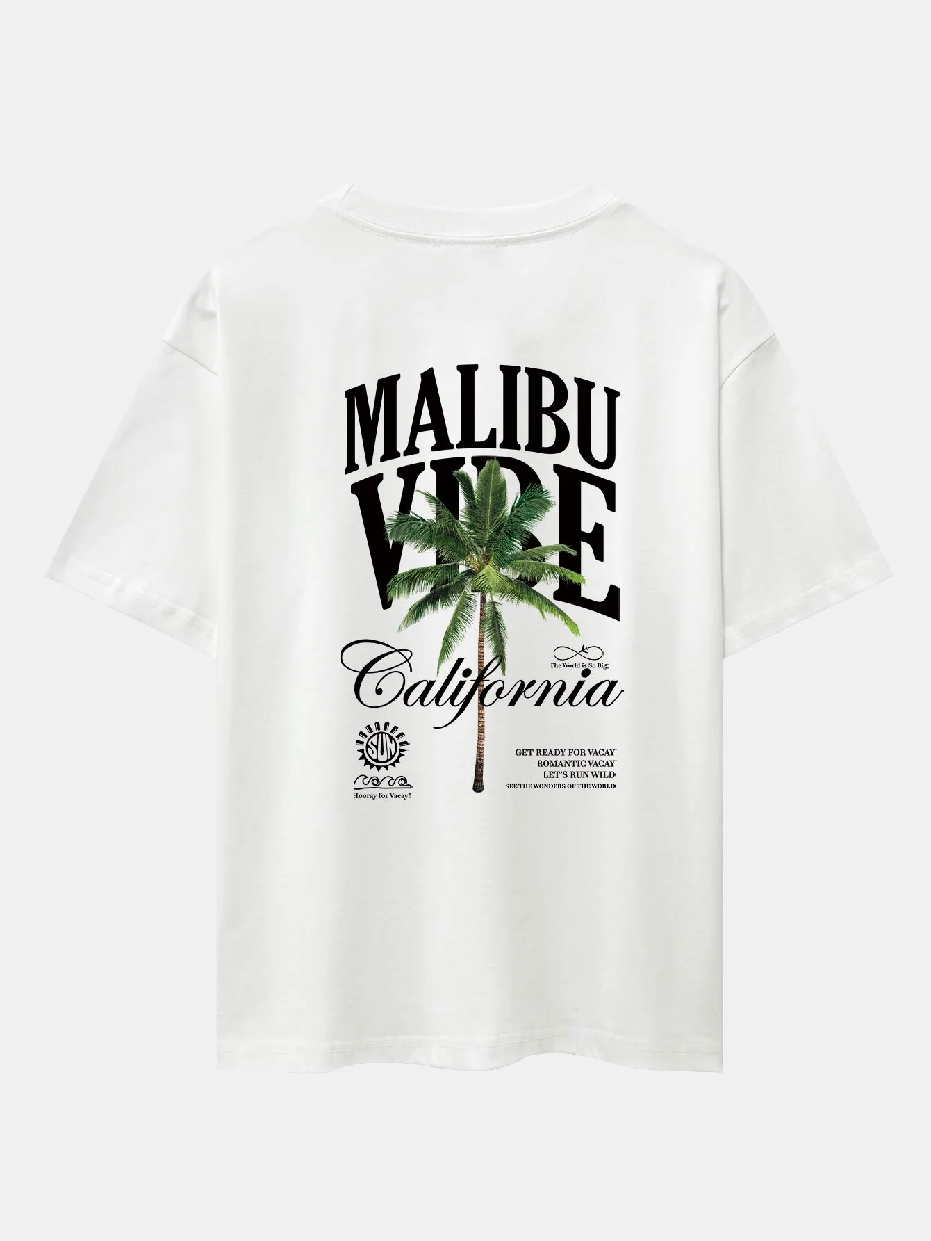 California Palm Tree Rückenprint Drop Shoulder Oversize T-Shirt
