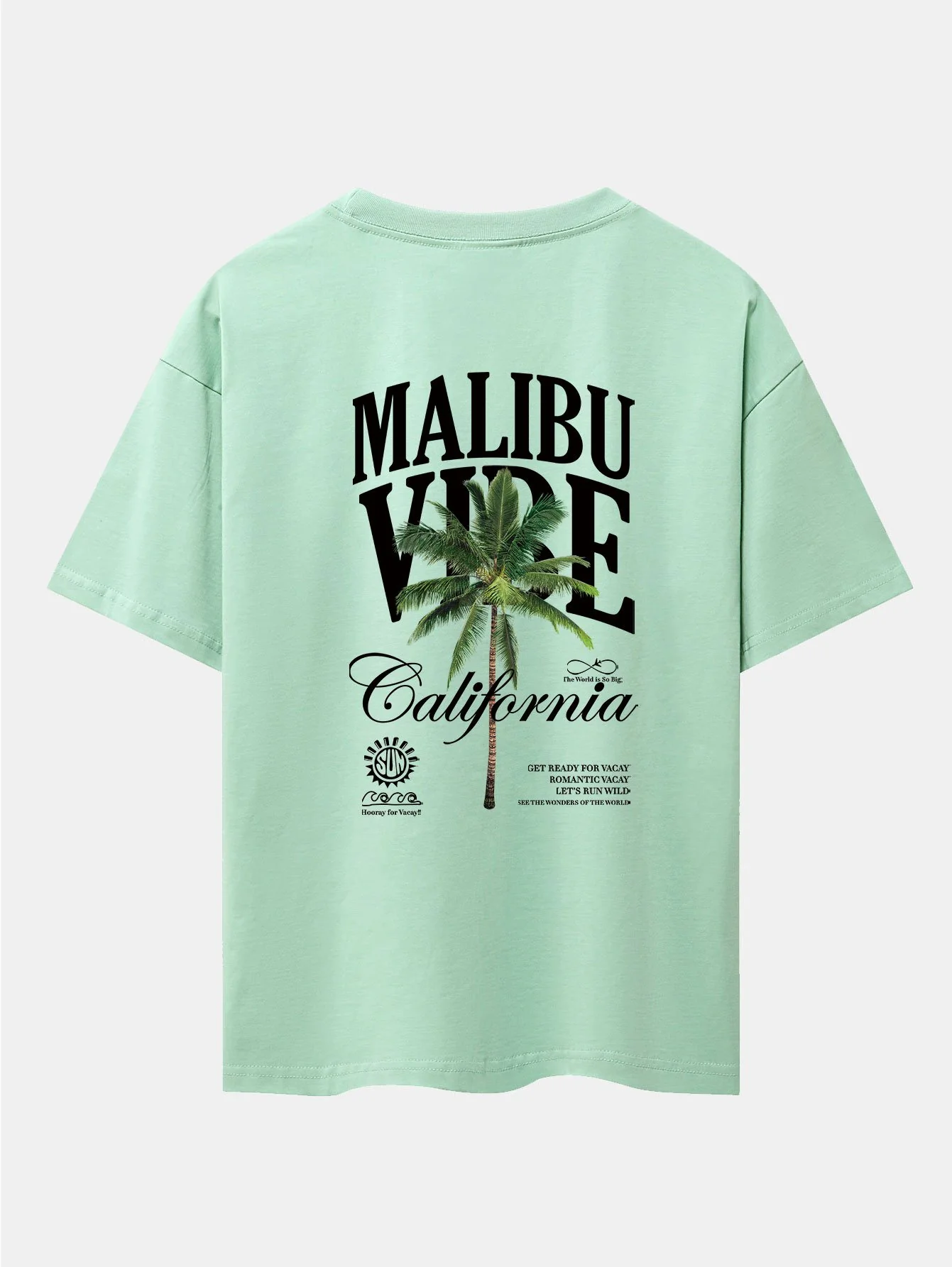California Palm Tree Rückenprint Drop Shoulder Oversize T-Shirt - Image 10