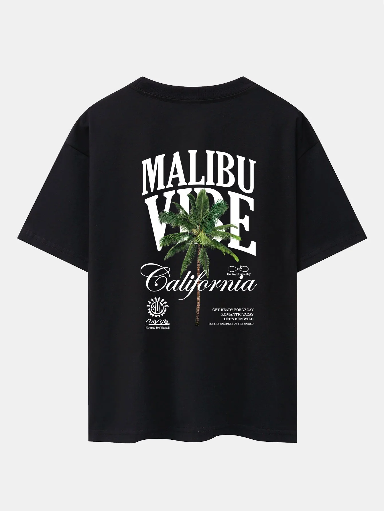 California Palm Tree Rückenprint Drop Shoulder Oversize T-Shirt - Image 2