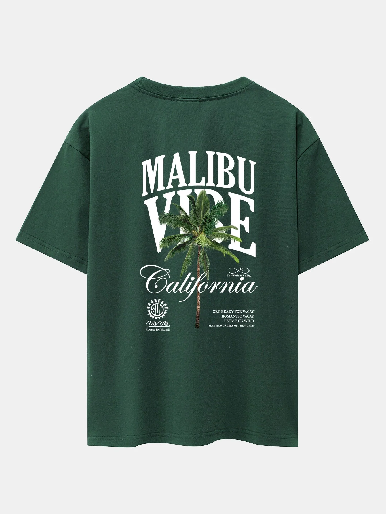 California Palm Tree Rückenprint Drop Shoulder Oversize T-Shirt - Image 3