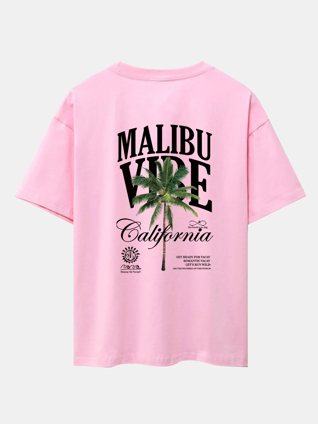 California Palm Tree Rückenprint Drop Shoulder Oversize T-Shirt - Image 4