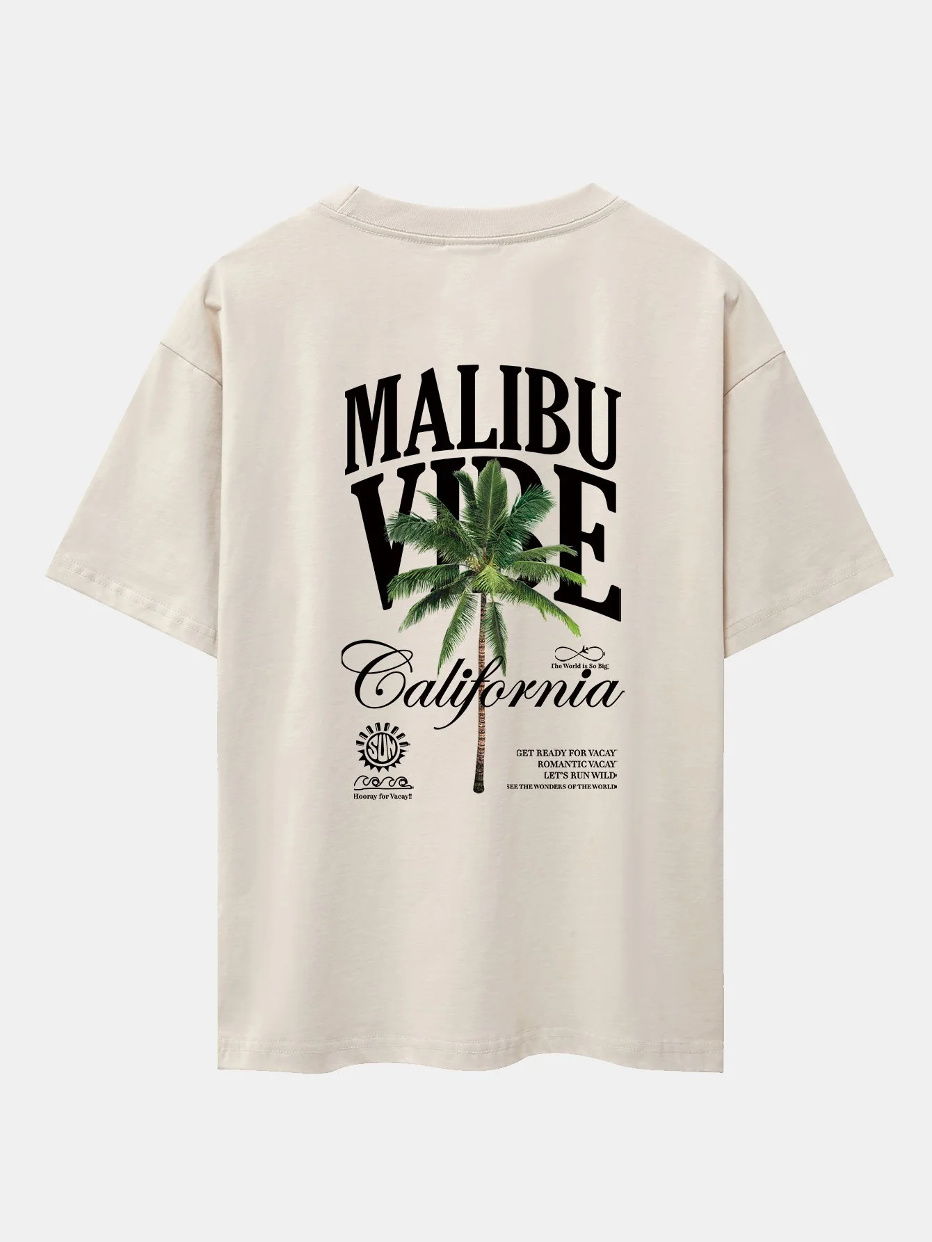 California Palm Tree Rückenprint Drop Shoulder Oversize T-Shirt - Image 5
