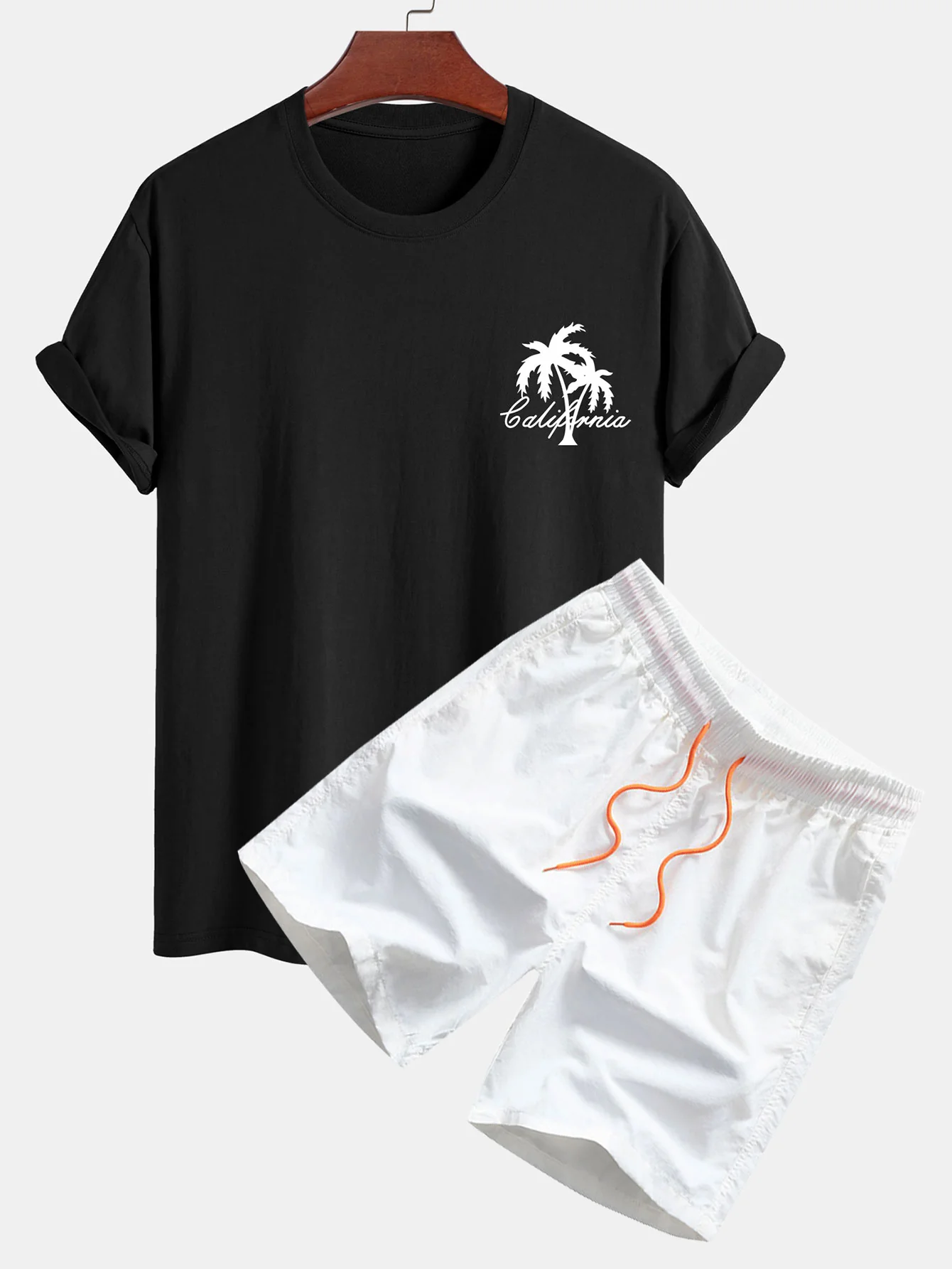 Kalifornisches Palmenbaum-Print Baumwoll-T-Shirt & Badehose - Image 2