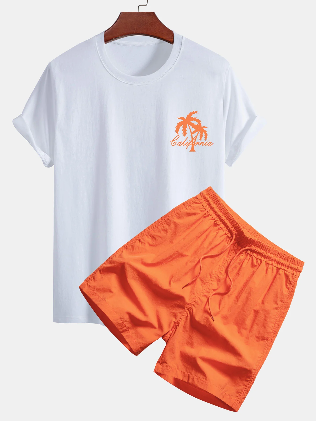 Kalifornisches Palmenbaum-Print Baumwoll-T-Shirt & Badehose - Image 3