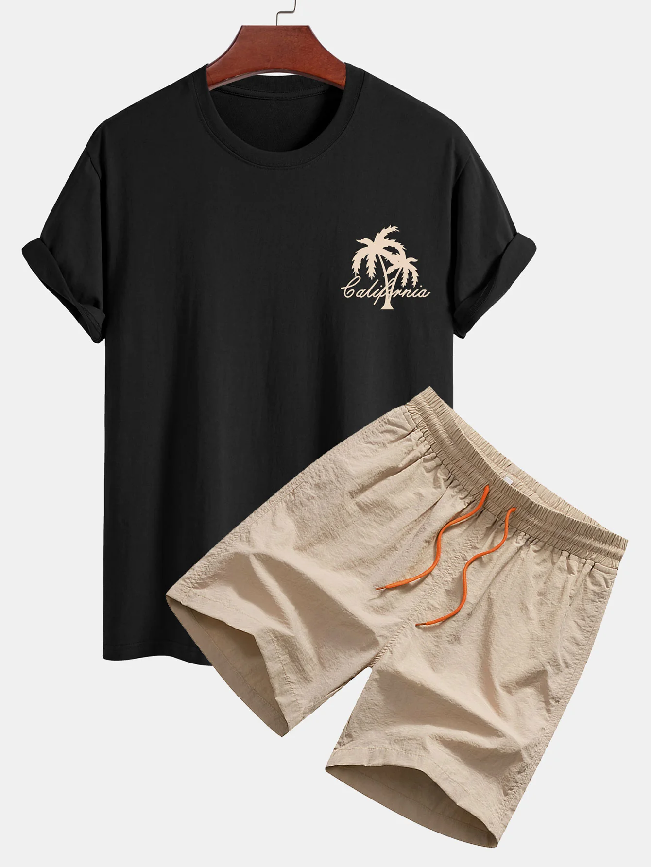 Kalifornisches Palmenbaum-Print Baumwoll-T-Shirt & Badehose - Image 4