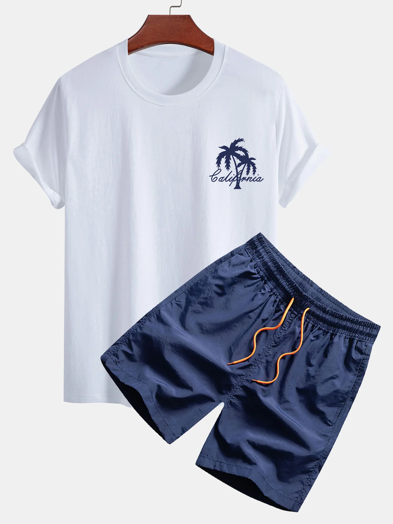 Kalifornisches Palmenbaum-Print Baumwoll-T-Shirt & Badehose - Image 5