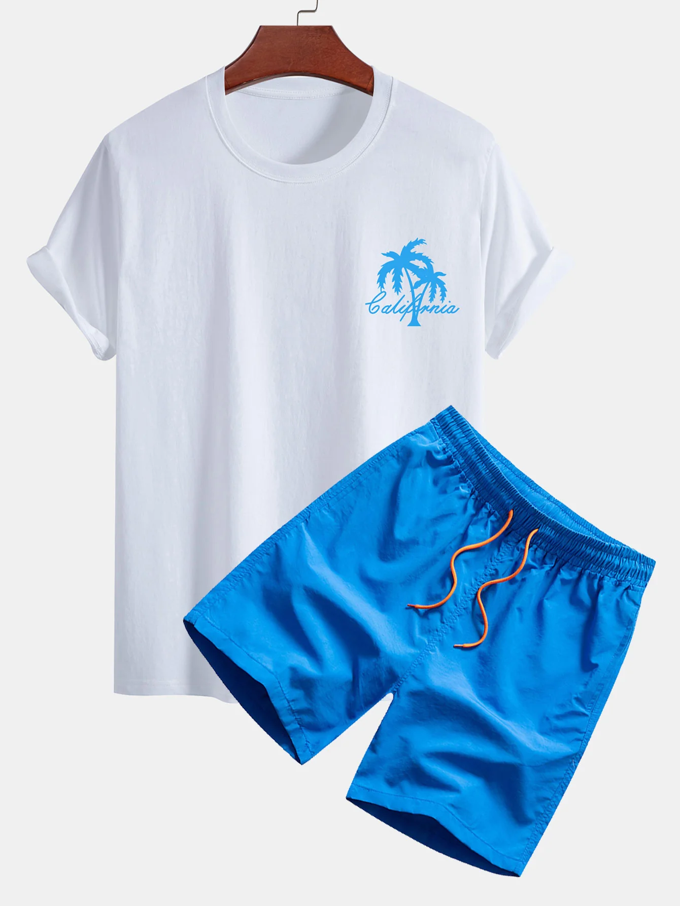 Kalifornisches Palmenbaum-Print Baumwoll-T-Shirt & Badehose - Image 6