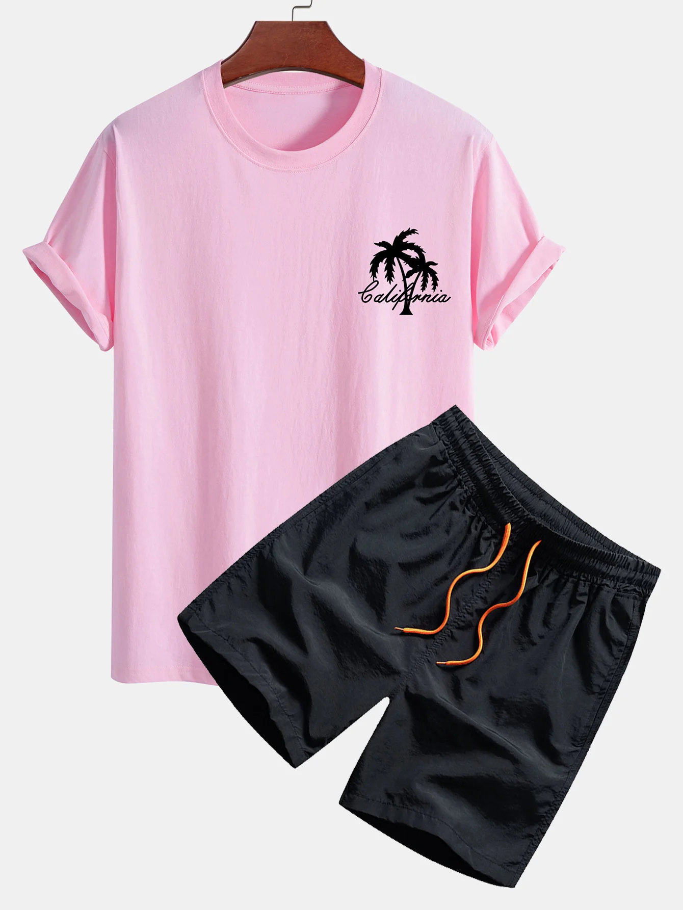 Kalifornisches Palmenbaum-Print Baumwoll-T-Shirt & Badehose - Image 2