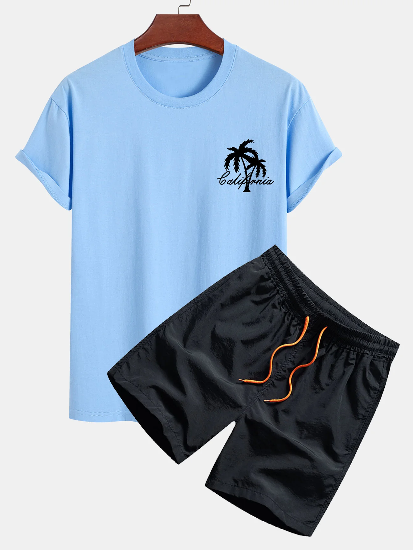Kalifornisches Palmenbaum-Print Baumwoll-T-Shirt & Badehose - Image 5