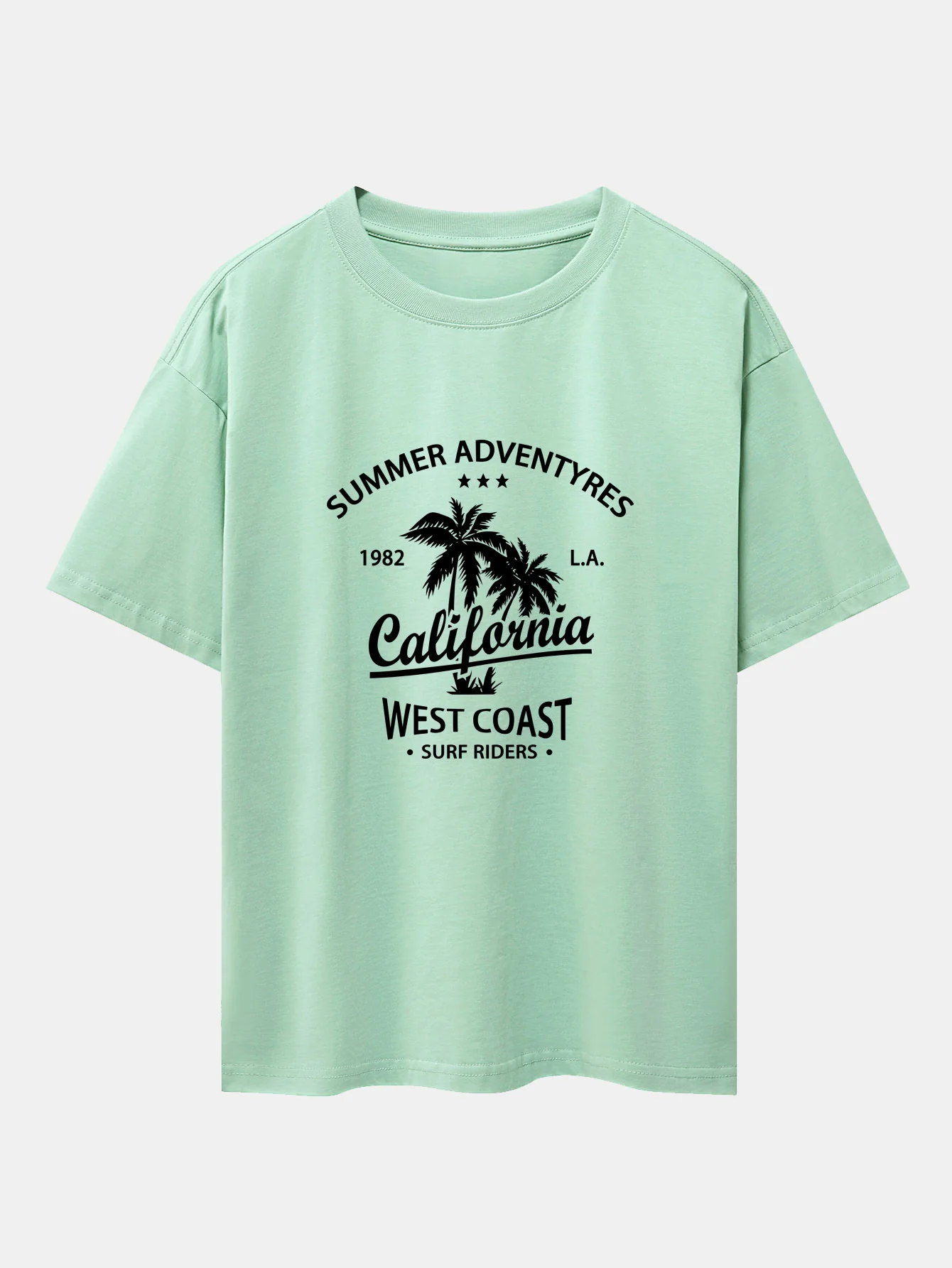 Oversize-T-Shirt mit California-Palmenbaum-Print und überschnittenen Schultern - Image 12