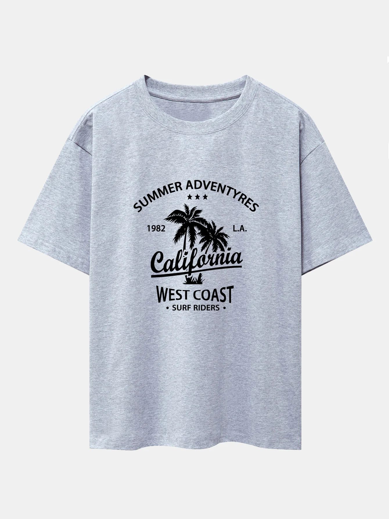 Oversize-T-Shirt mit California-Palmenbaum-Print und überschnittenen Schultern - Image 13