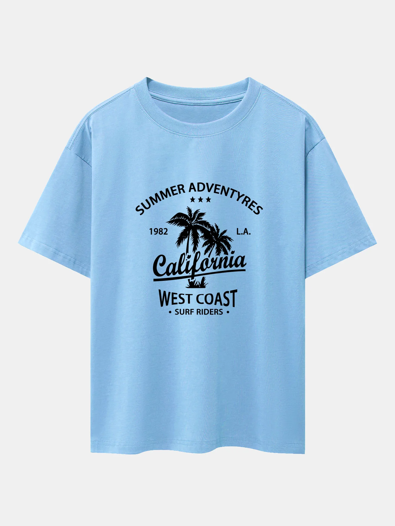 Oversize-T-Shirt mit California-Palmenbaum-Print und überschnittenen Schultern - Image 14