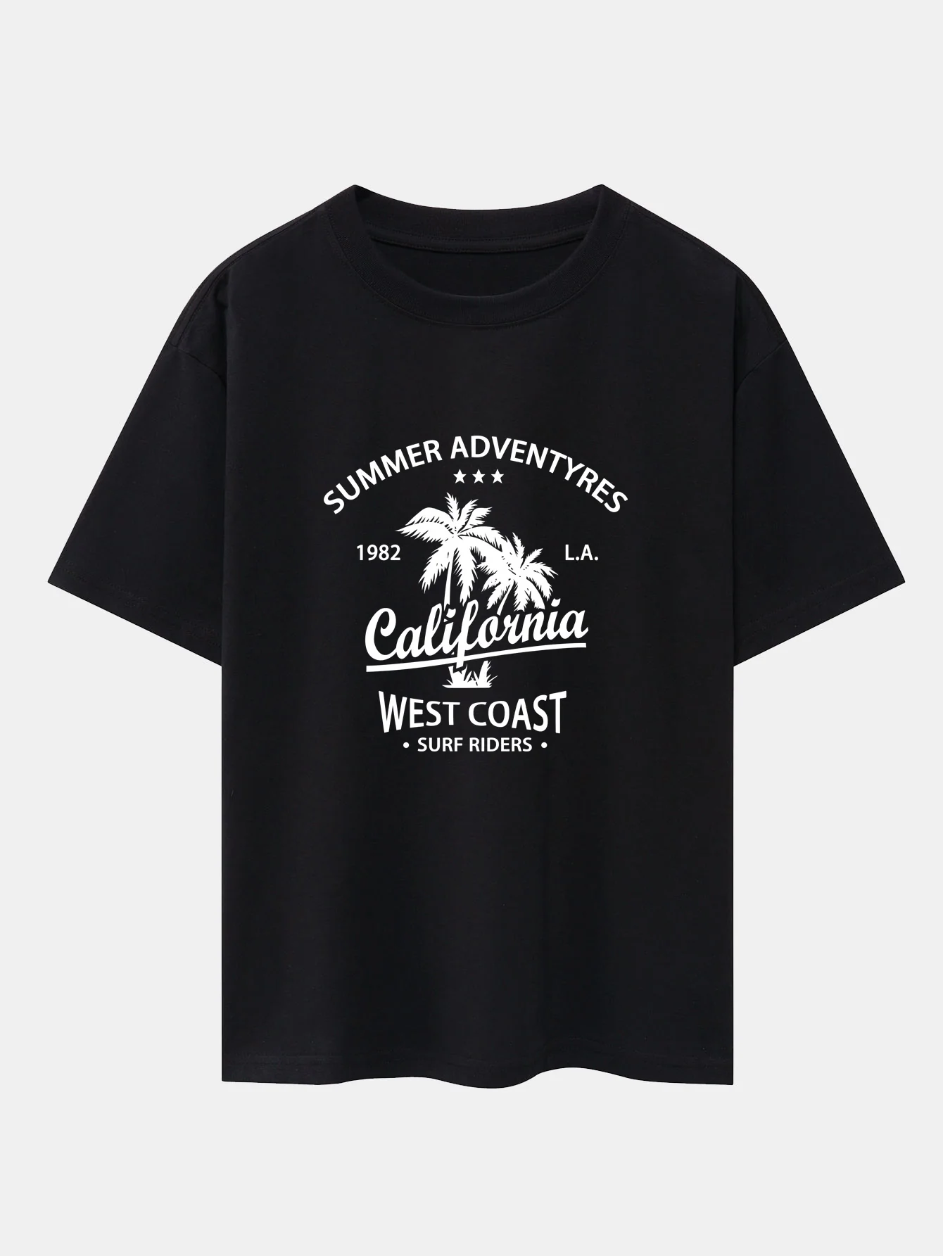 Oversize-T-Shirt mit California-Palmenbaum-Print und überschnittenen Schultern - Image 3