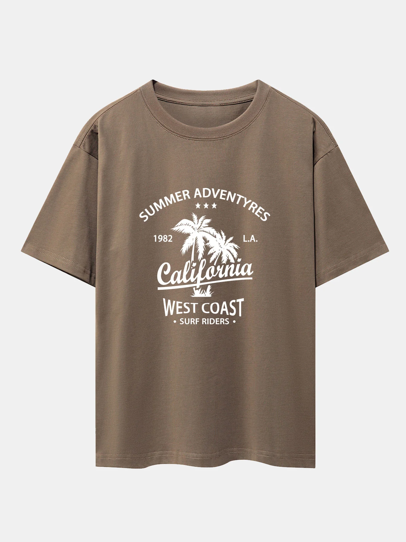 Oversize-T-Shirt mit California-Palmenbaum-Print und überschnittenen Schultern - Image 5