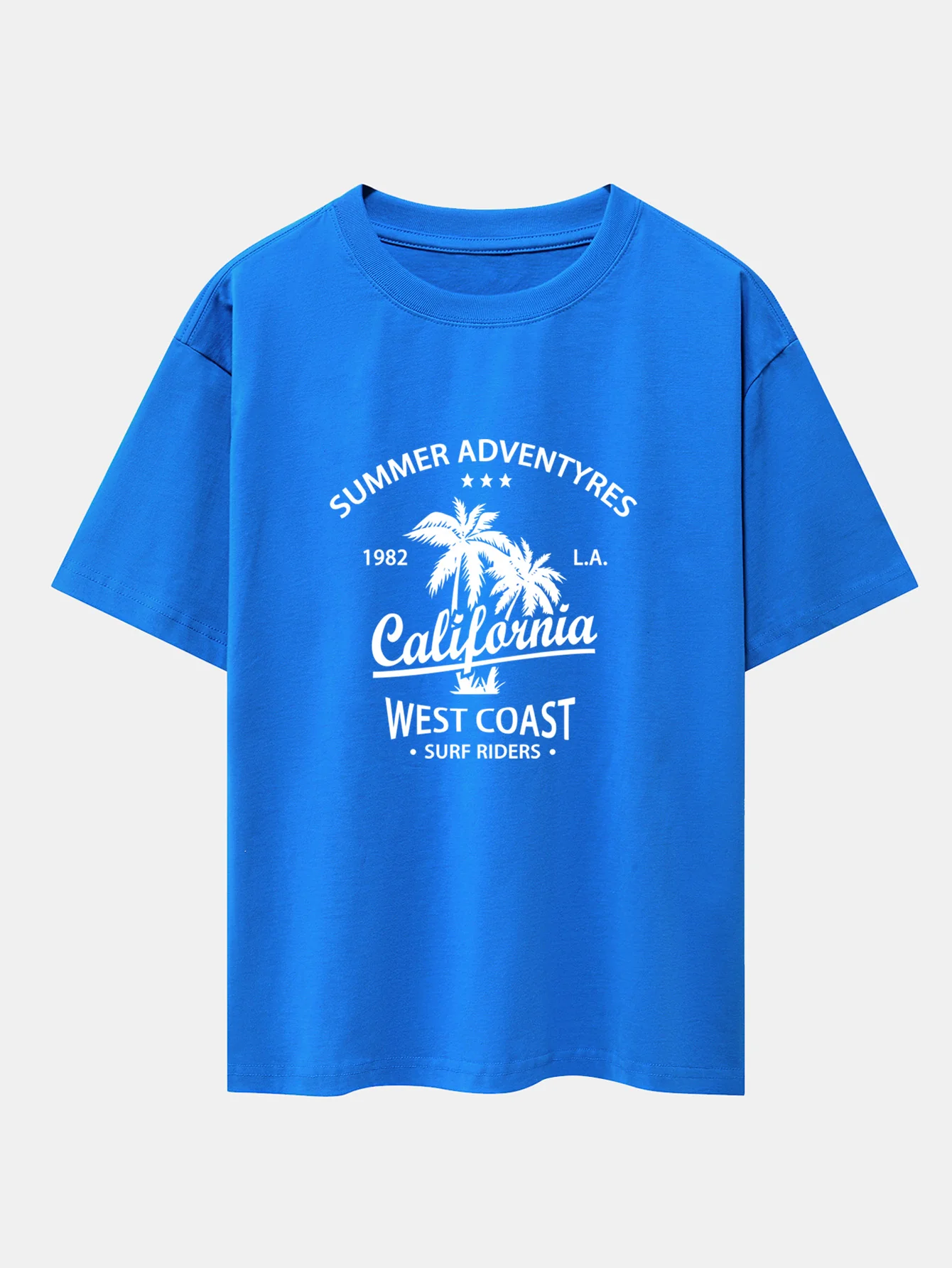 Oversize-T-Shirt mit California-Palmenbaum-Print und überschnittenen Schultern - Image 7