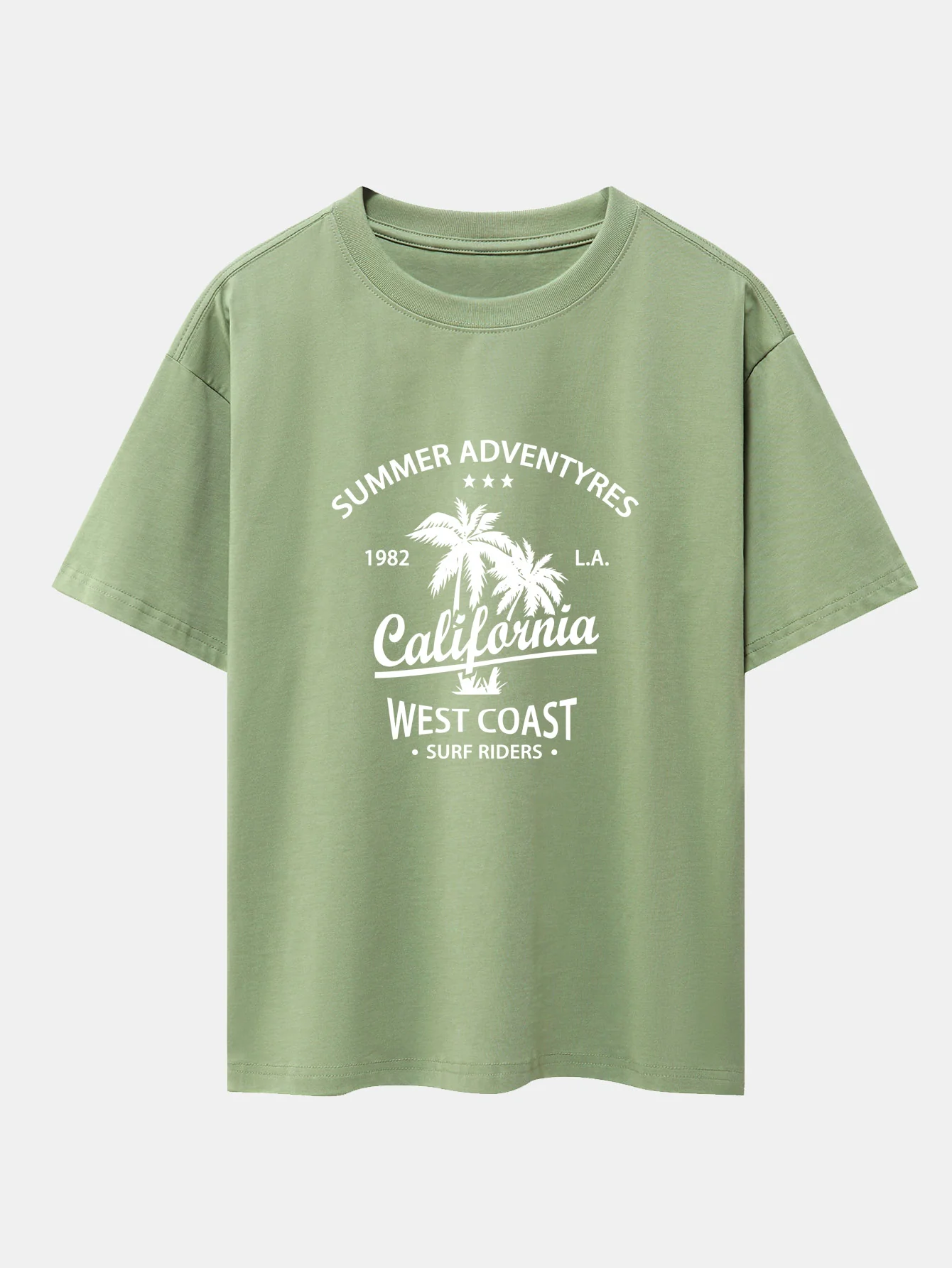 Oversize-T-Shirt mit California-Palmenbaum-Print und überschnittenen Schultern - Image 8