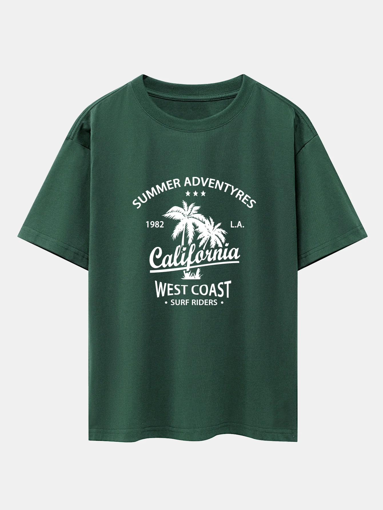 Oversize-T-Shirt mit California-Palmenbaum-Print und überschnittenen Schultern - Image 9