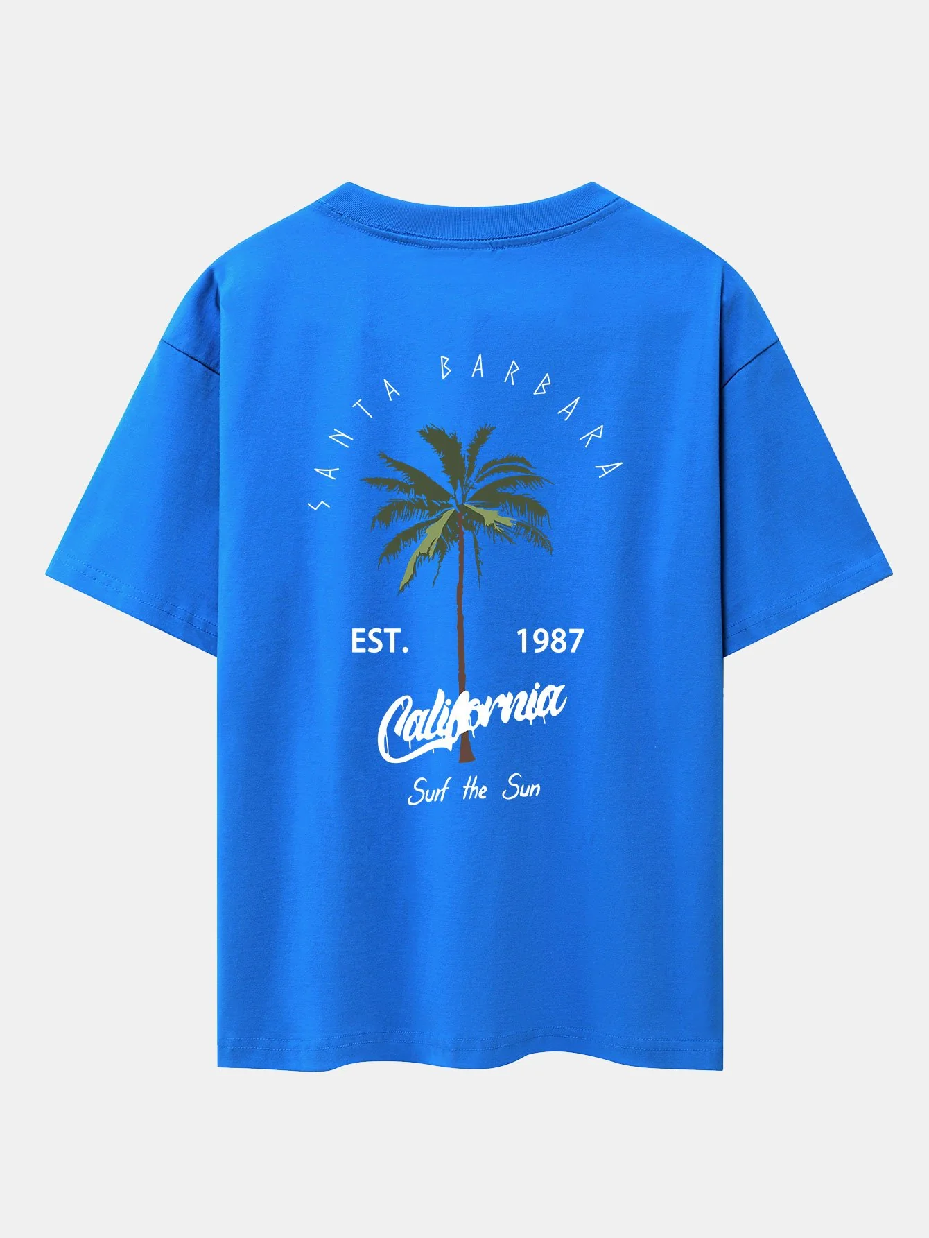 California Palm Tree Print Drop Shoulder Oversize T-Shirt - Image 15