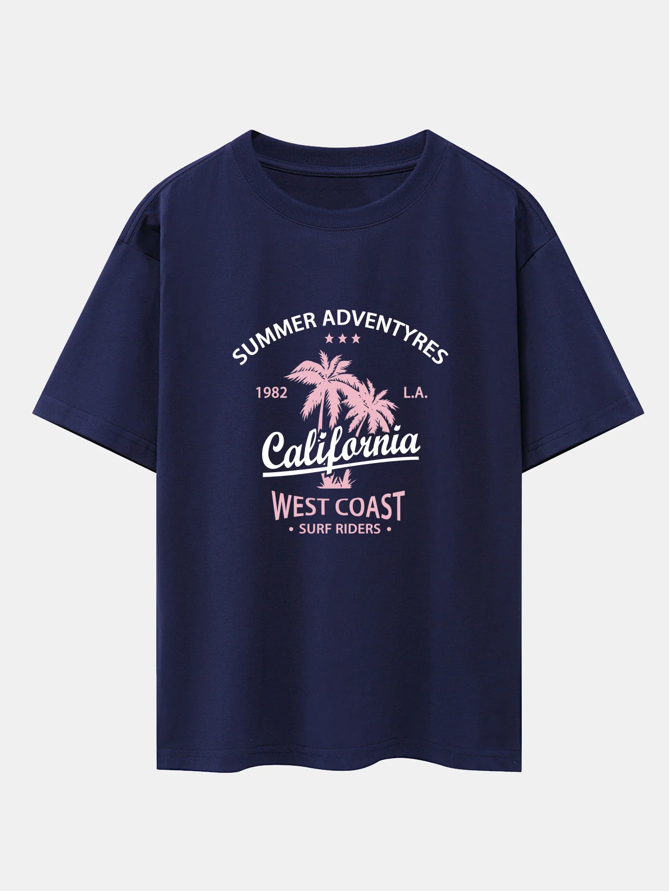 Oversize-T-Shirt mit California-Palmenbaum-Print und überschnittenen Schultern - Image 4