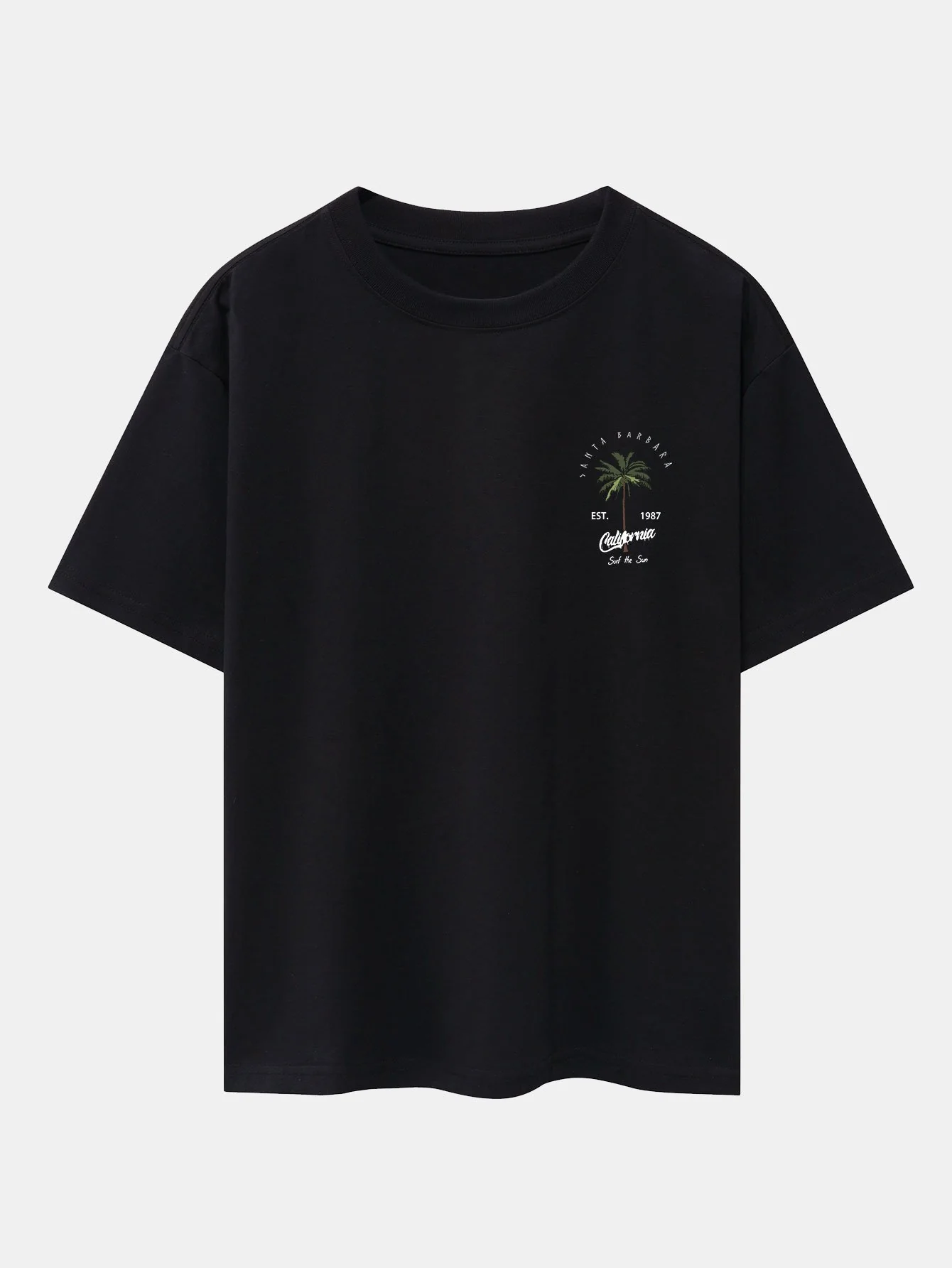 California Palm Tree Print Drop Shoulder Oversize T-Shirt - Image 4