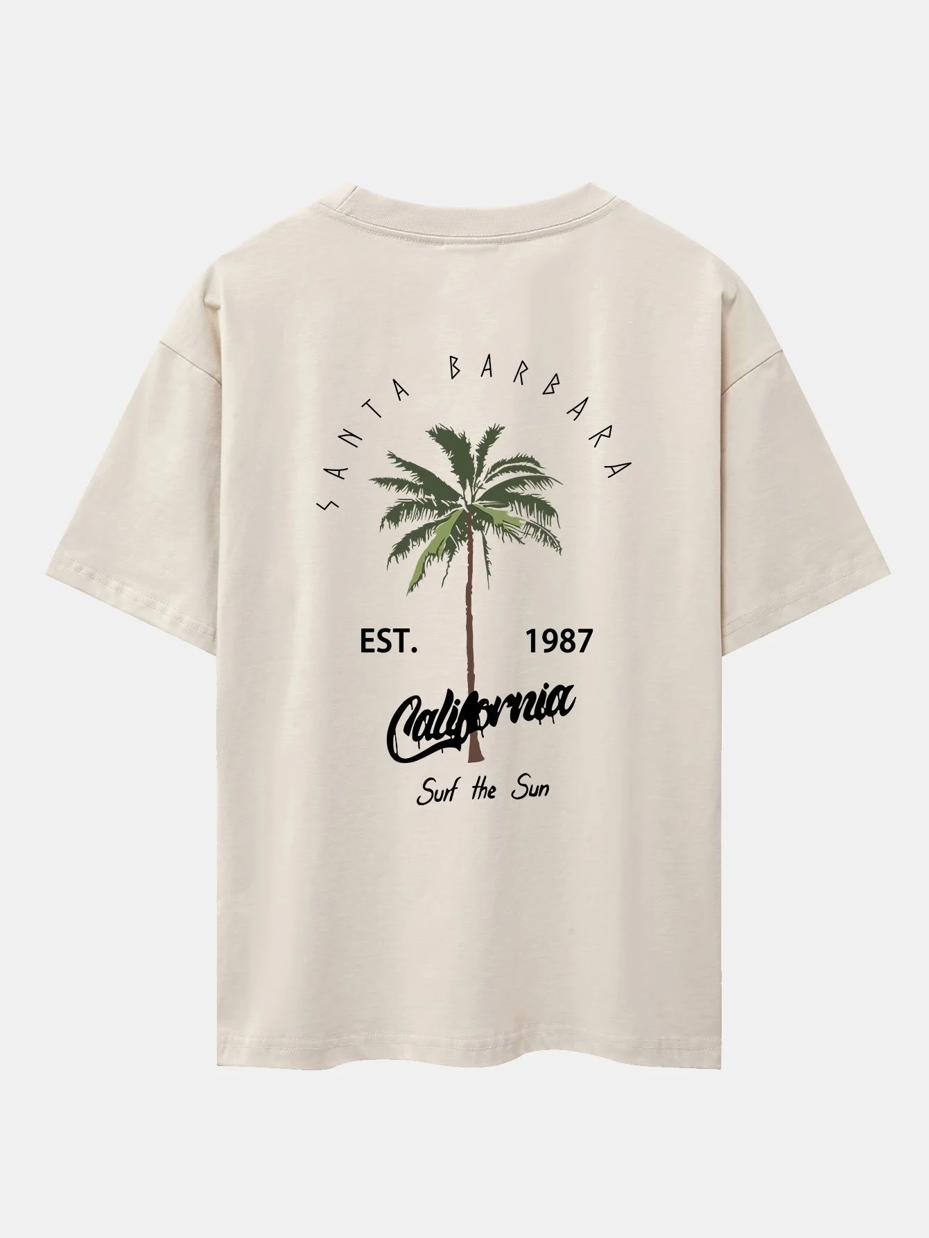 California Palm Tree Print Drop Shoulder Oversize T-Shirt - Image 5