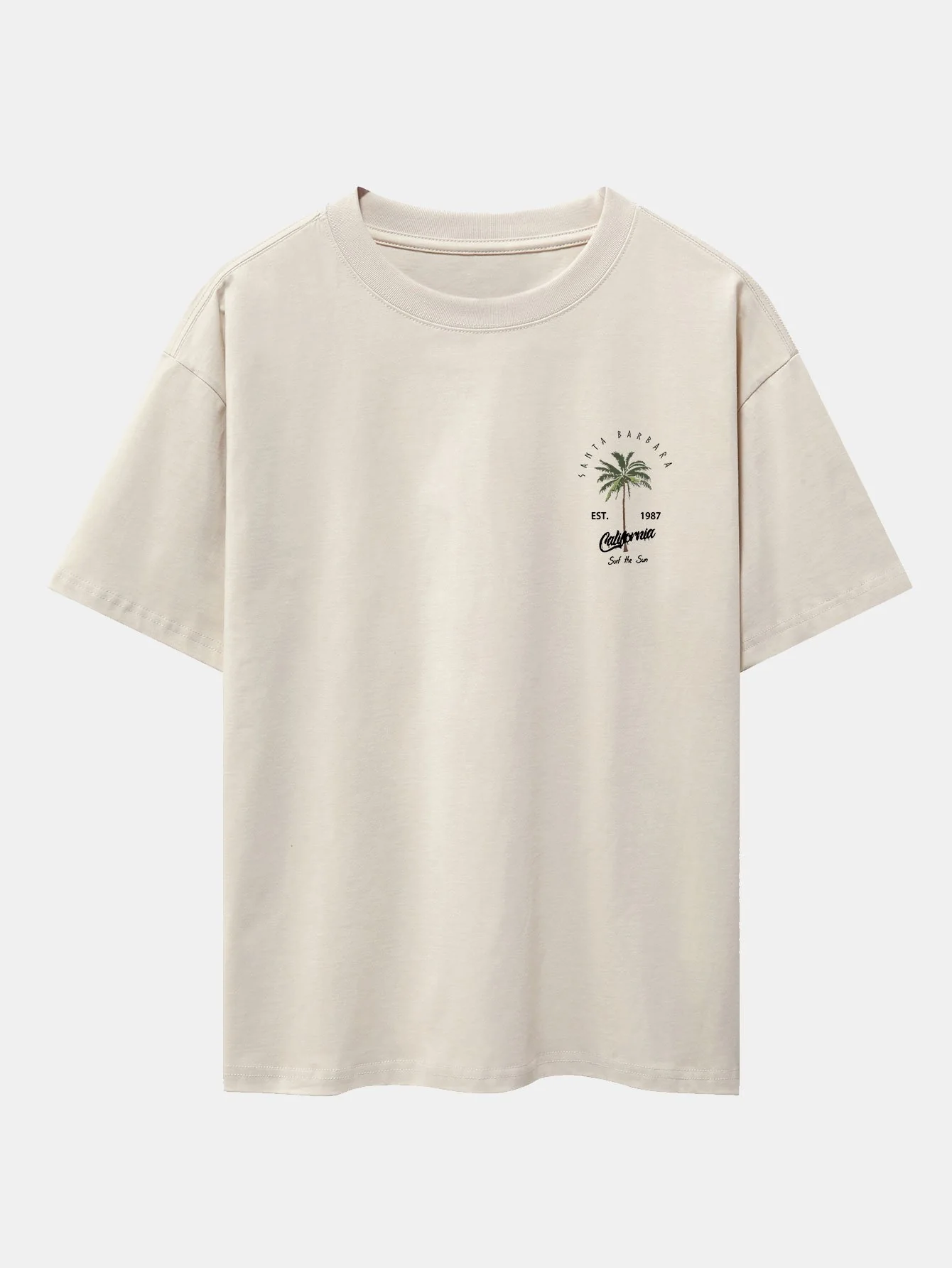 California Palm Tree Print Drop Shoulder Oversize T-Shirt - Image 6
