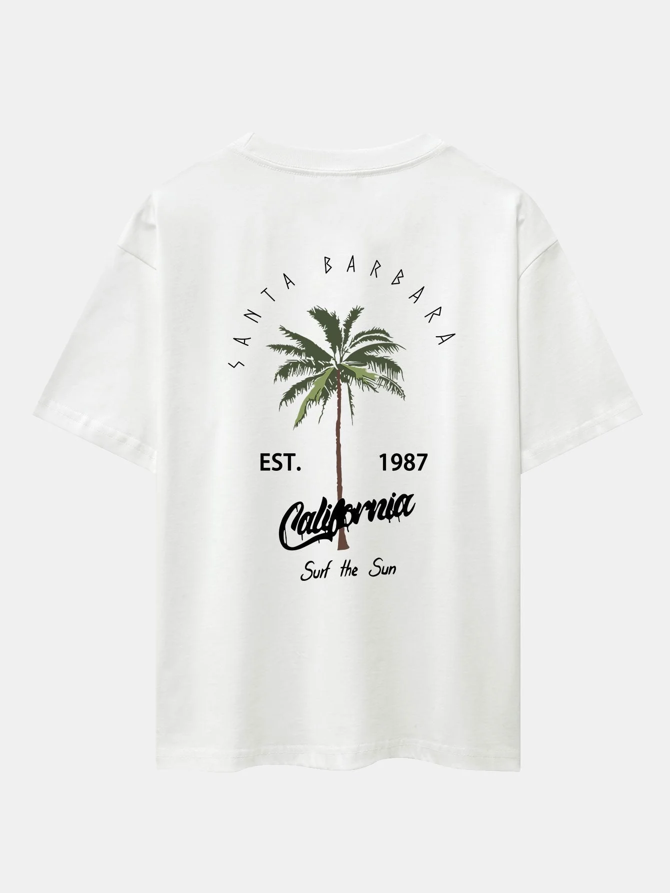 California Palm Tree Print Drop Shoulder Oversize T-Shirt & Schwimmshorts - Image 2