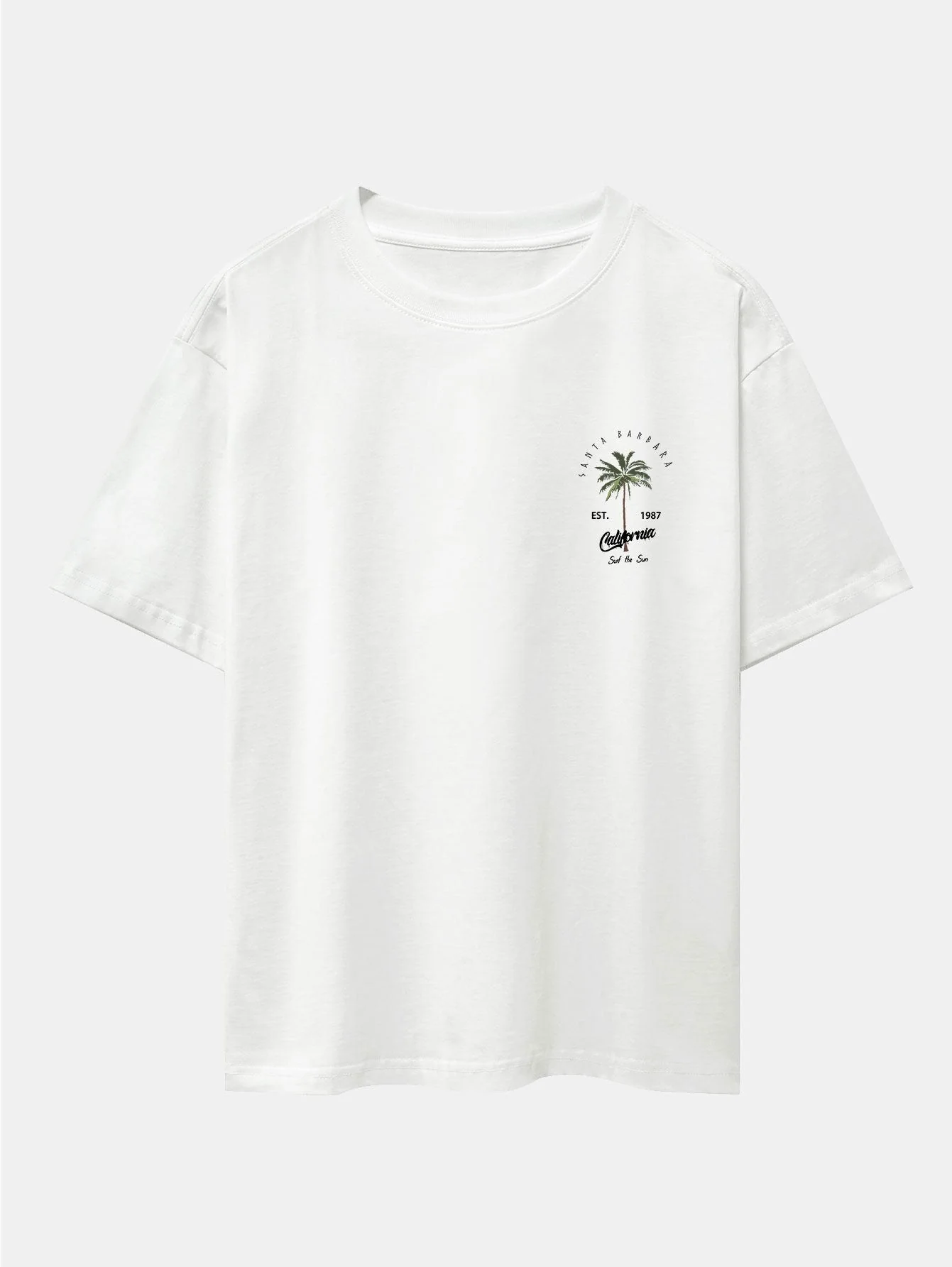 California Palm Tree Print Drop Shoulder Oversize T-Shirt & Schwimmshorts - Image 3