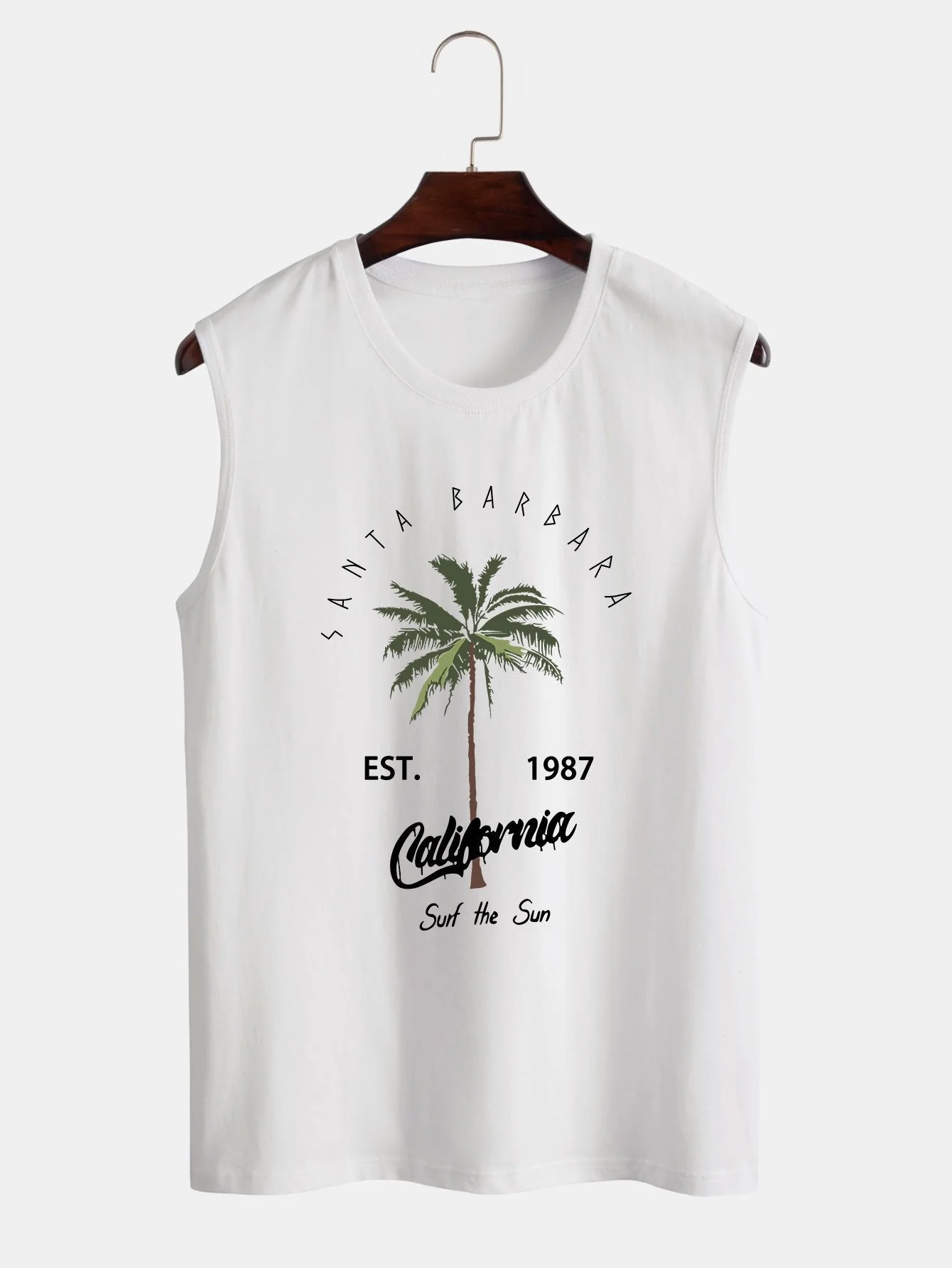 California Palm Tree Print Tanktop & Schwimmshorts - Image 2