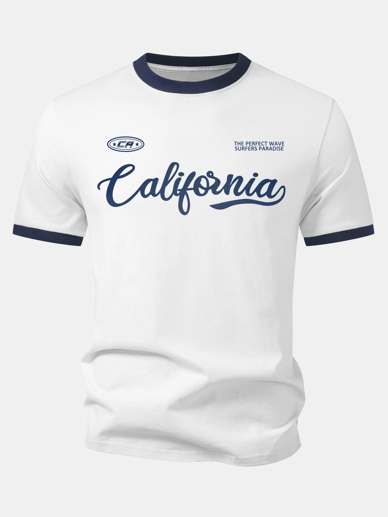 California Print Contrast Ringer T-Shirt - Image 3