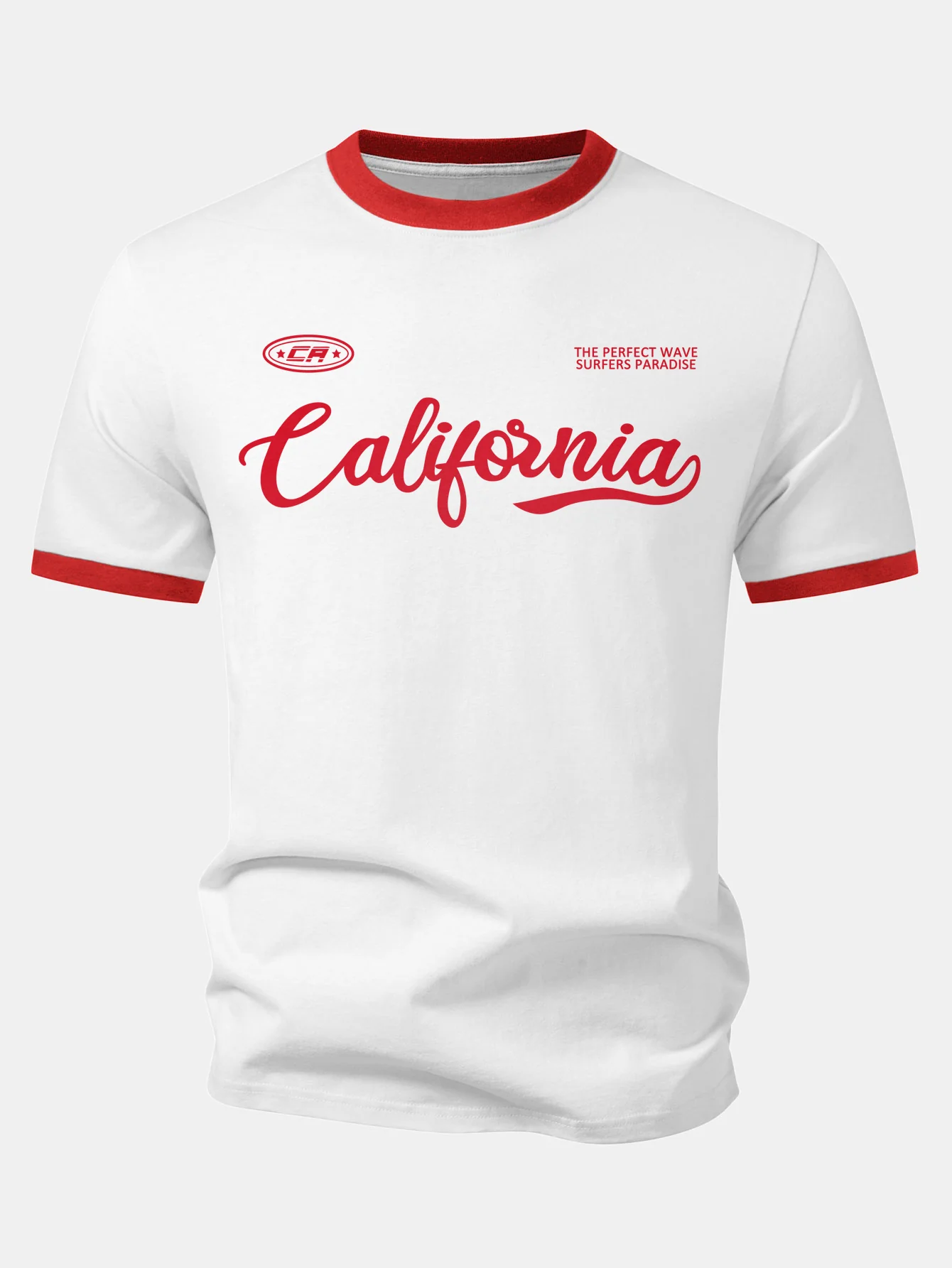 California Print Contrast Ringer T-Shirt - Image 5