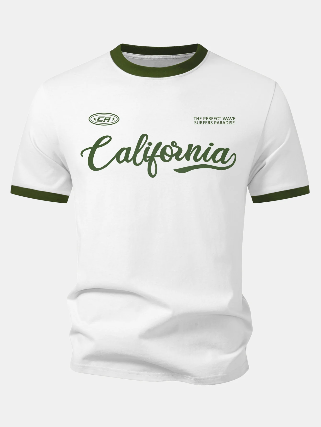 California Print Contrast Ringer T-Shirt - Image 6