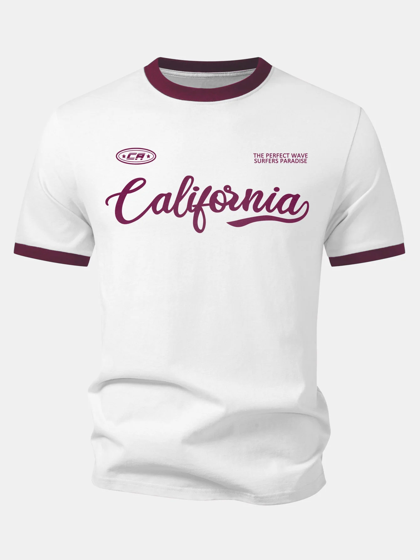 California Print Contrast Ringer T-Shirt - Image 7