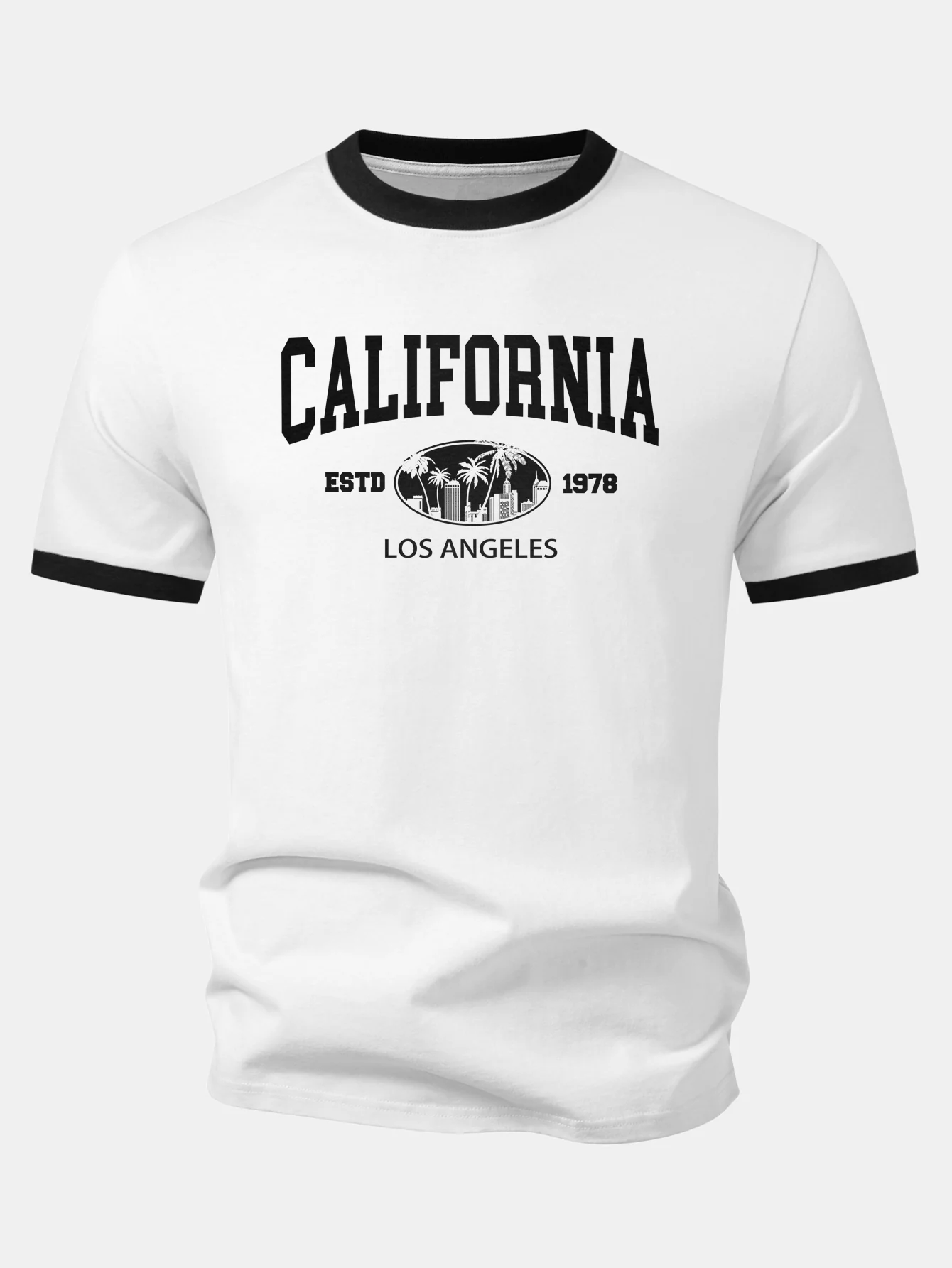 California Print Contrast Ringer T-Shirt - Image 2