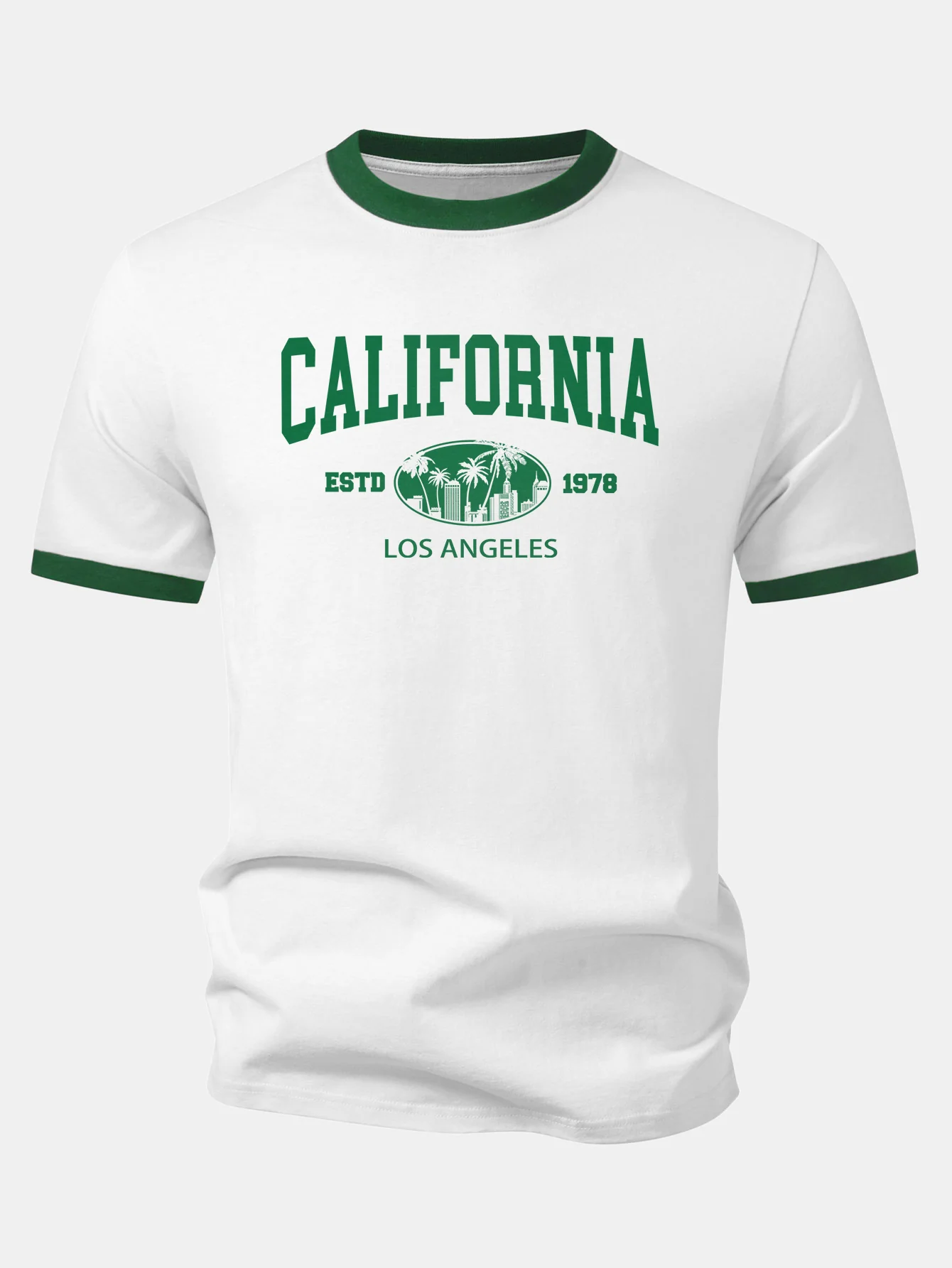 California Print Contrast Ringer T-Shirt - Image 3