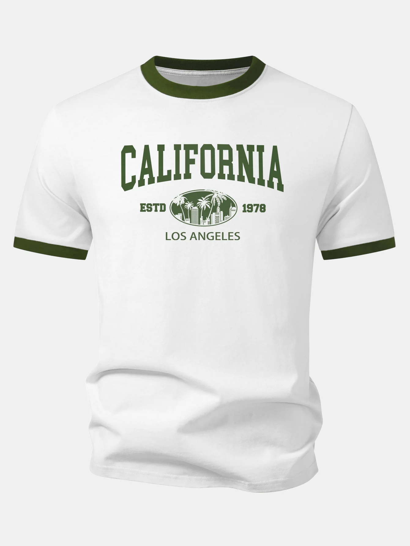 California Print Contrast Ringer T-Shirt - Image 7