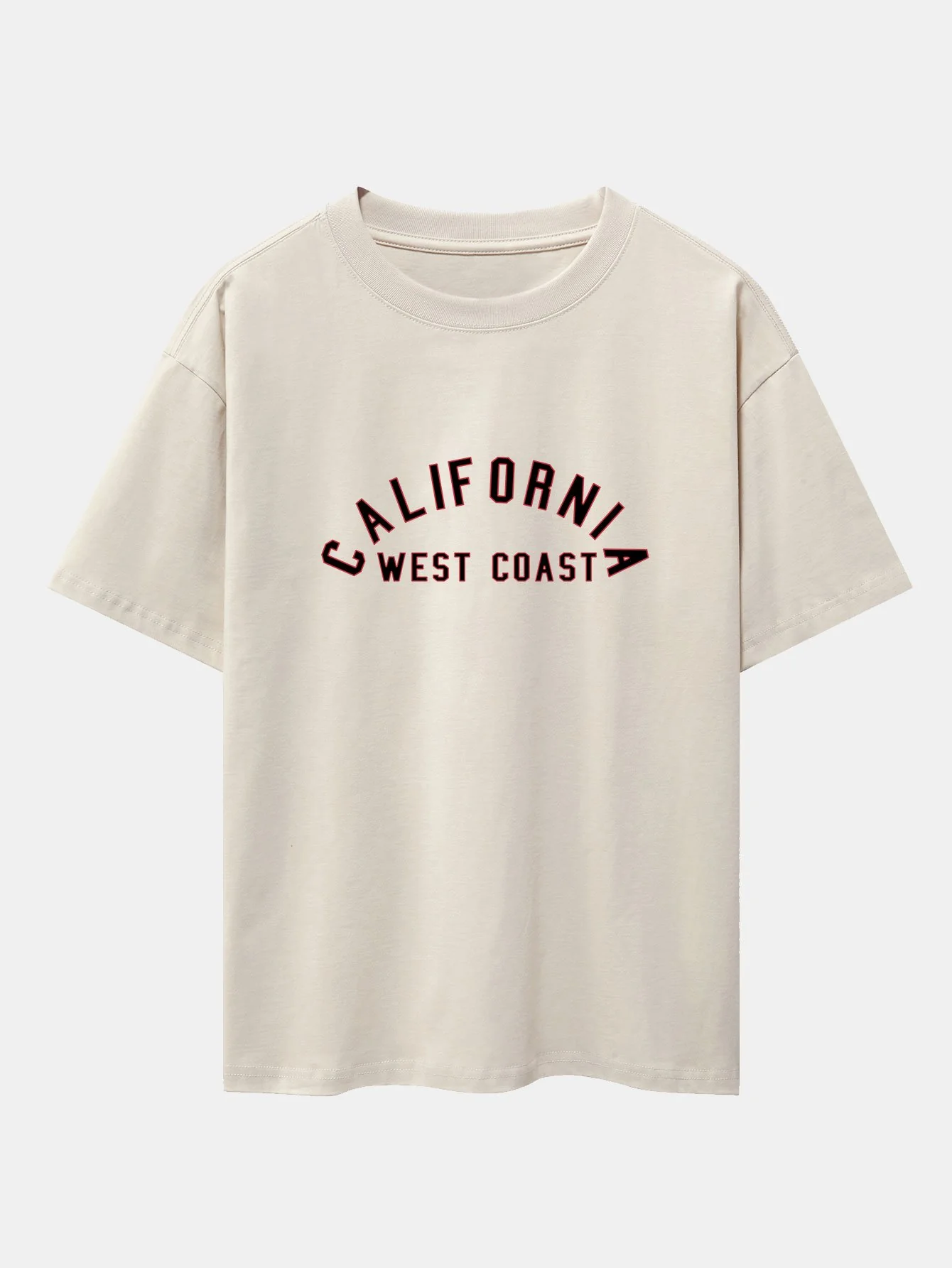 California Print Schwergewicht Drop Shoulder Oversize T-Shirt - Image 2