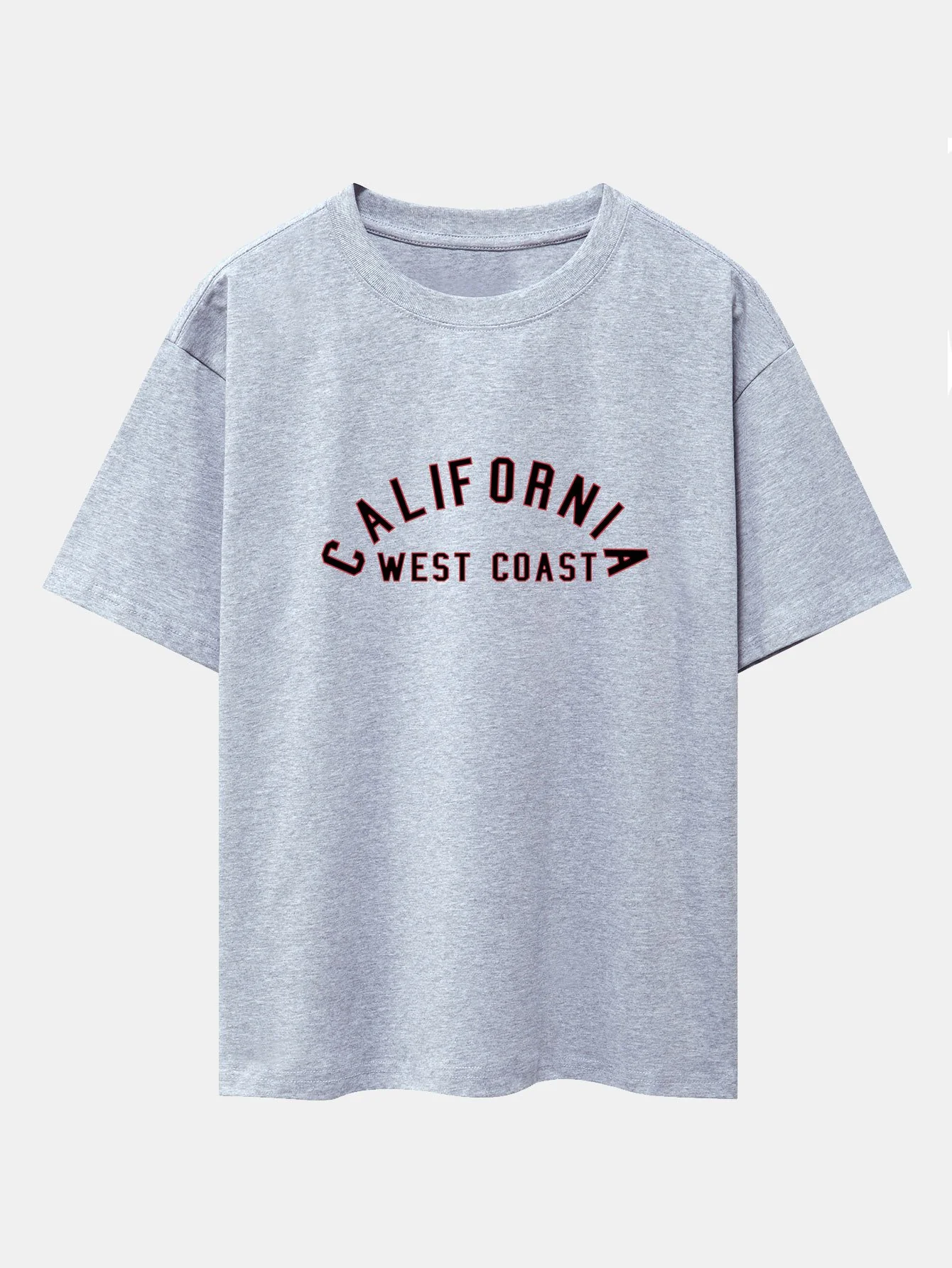 California Print Schwergewicht Drop Shoulder Oversize T-Shirt - Image 3