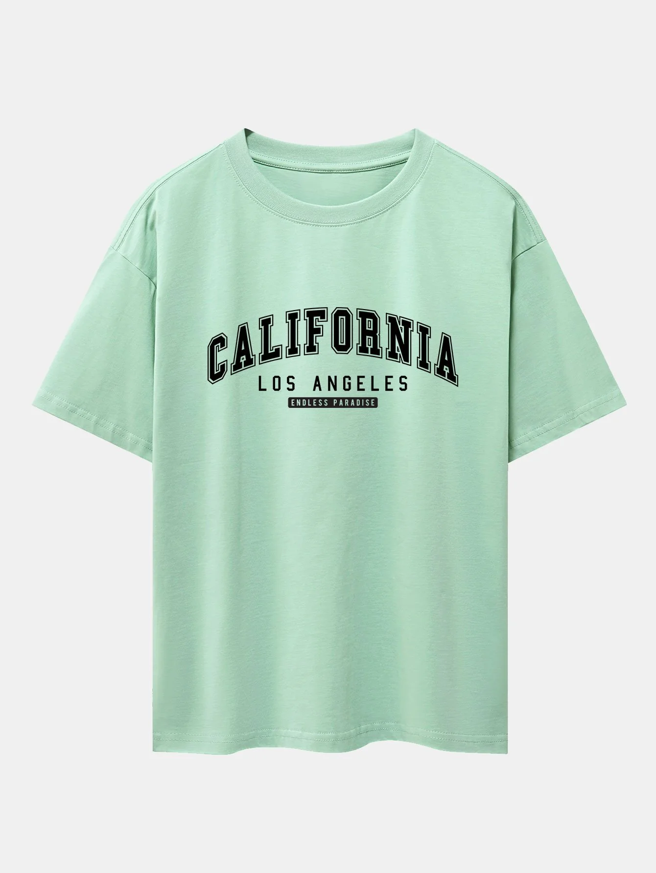 California Print Schwergewicht Übergröße T-Shirt - Image 5