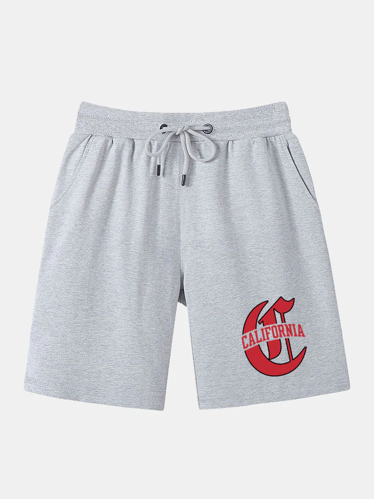 California Print Mittellange Shorts