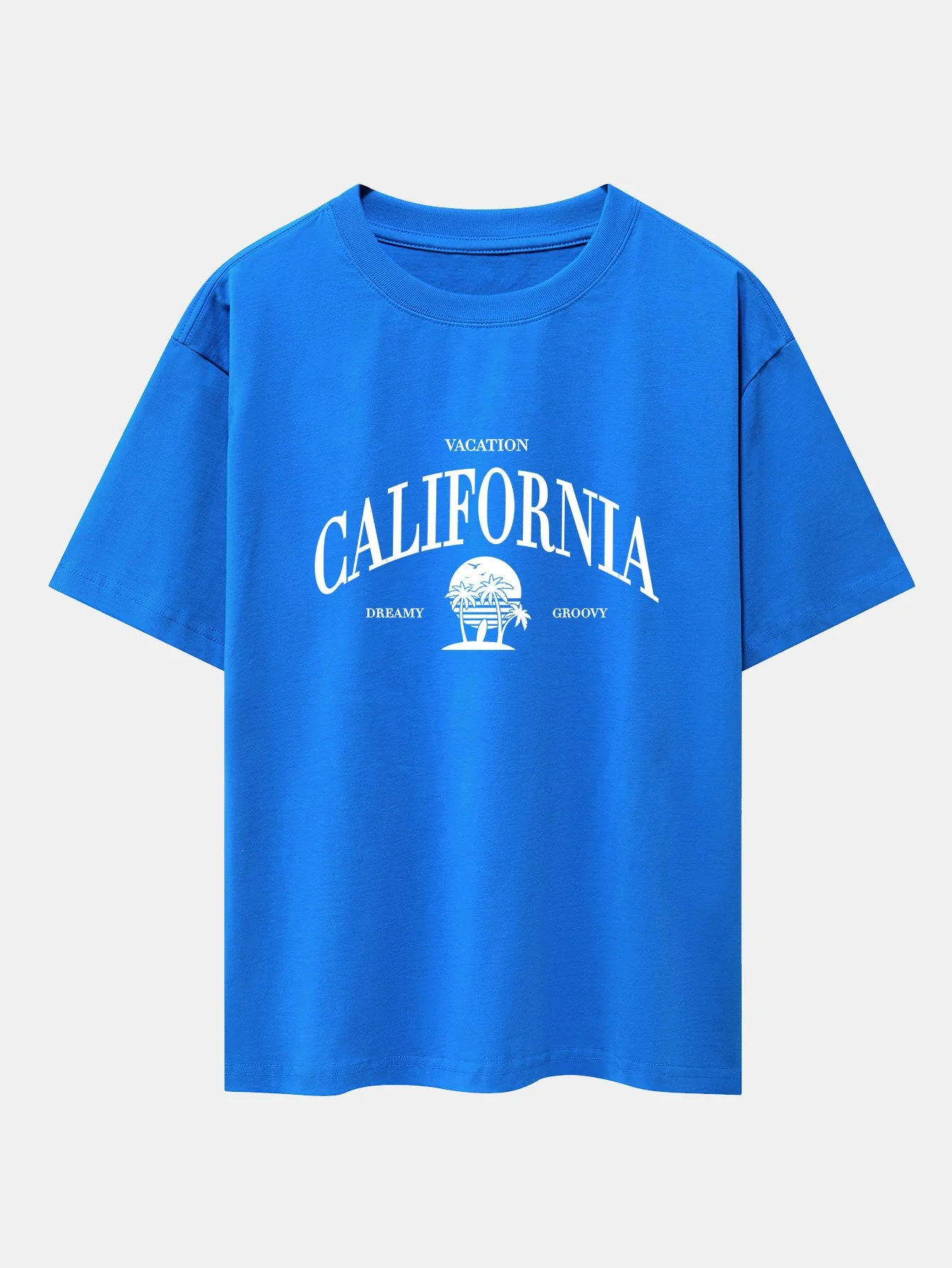 California Slogan Print Drop Shoulder Oversize T-Shirt - Image 10