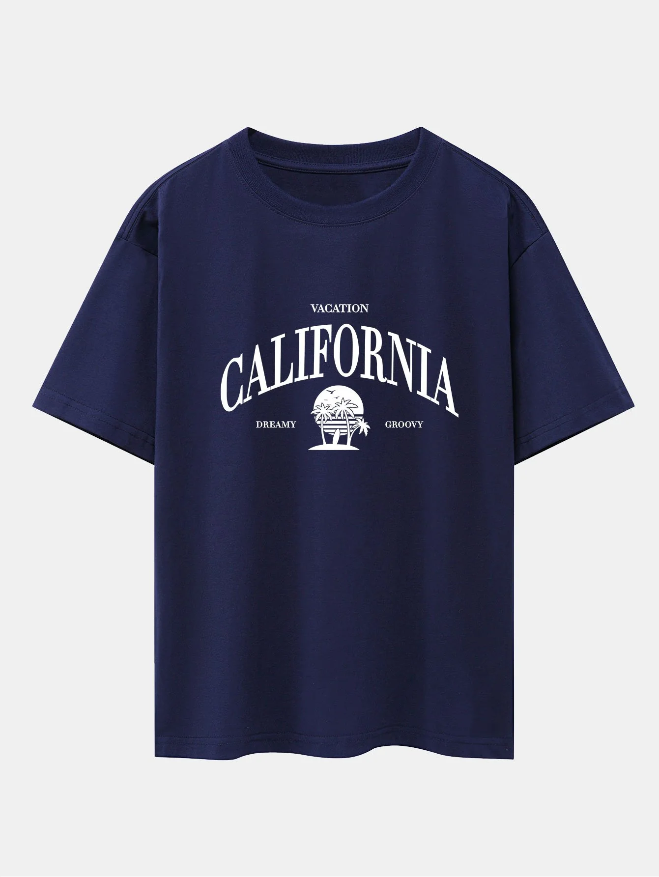 California Slogan Print Drop Shoulder Oversize T-Shirt - Image 11
