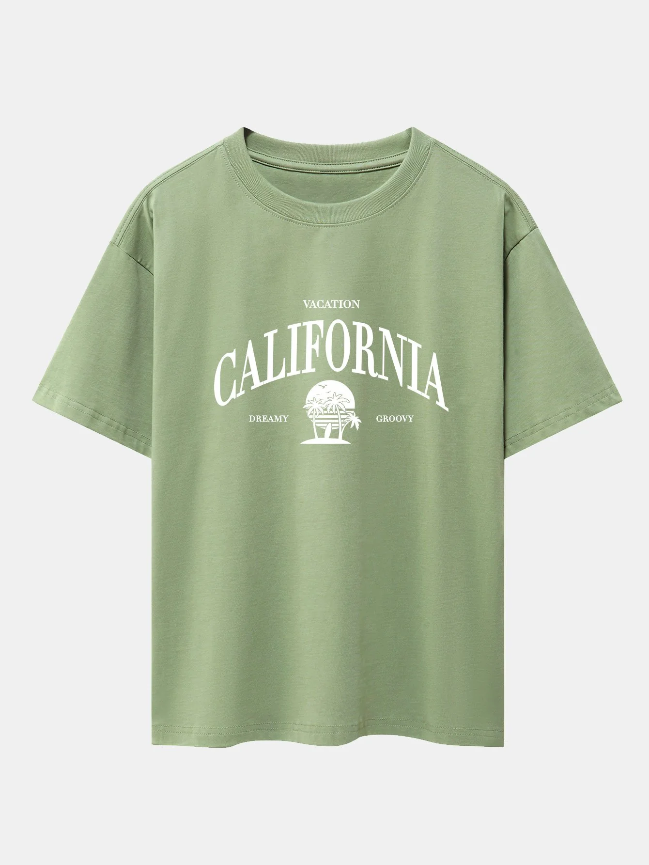 California Slogan Print Drop Shoulder Oversize T-Shirt - Image 13