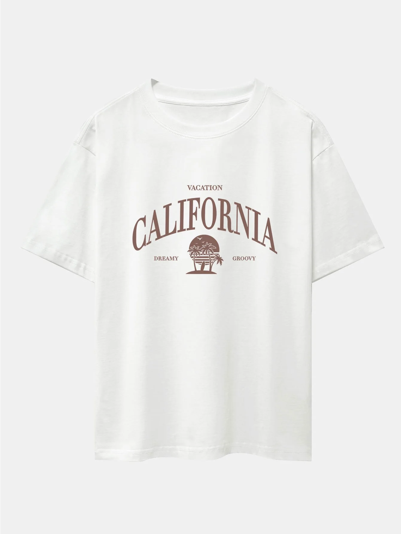 California Slogan Print Drop Shoulder Oversize T-Shirt - Image 2