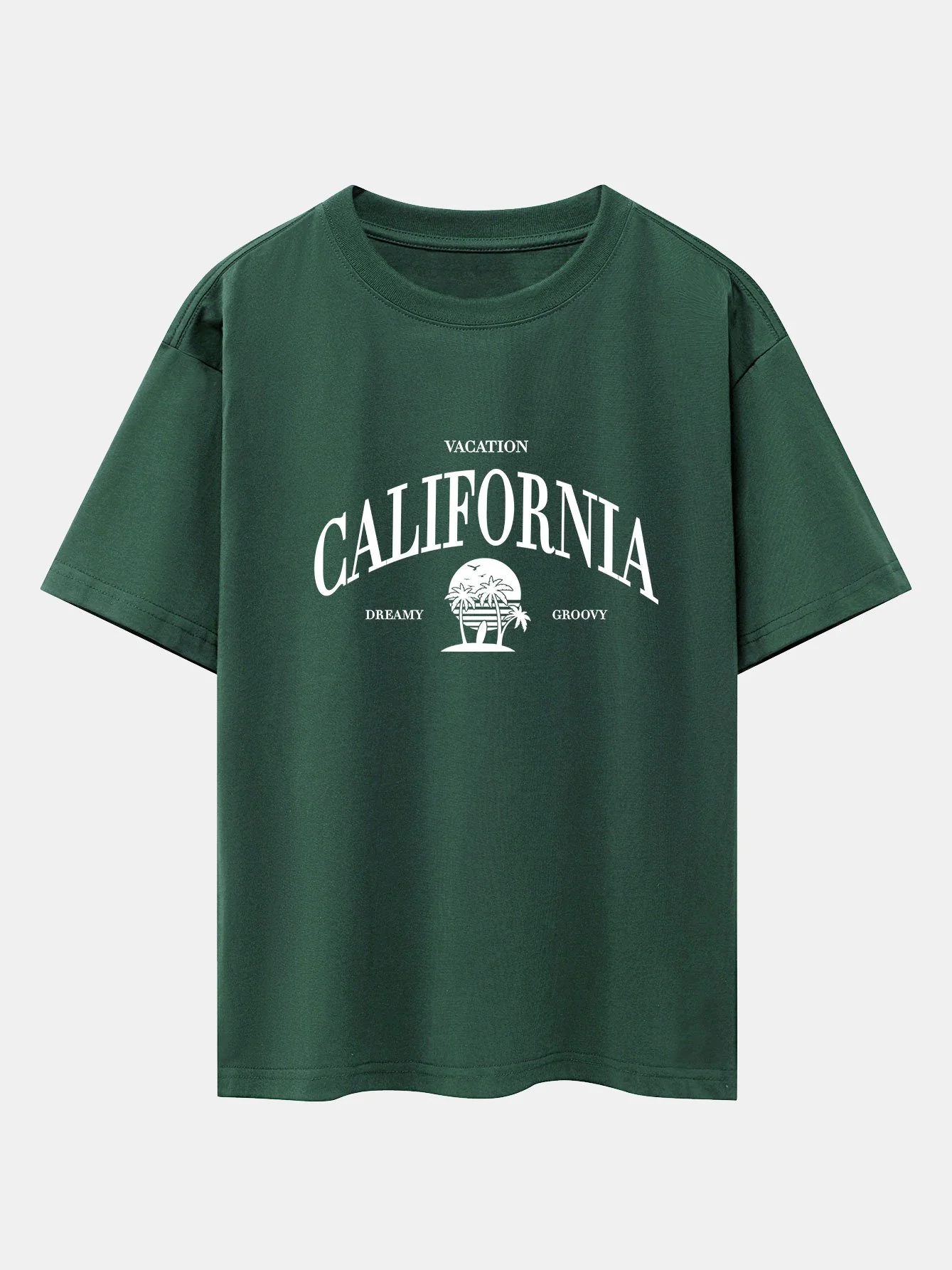California Slogan Print Drop Shoulder Oversize T-Shirt - Image 4