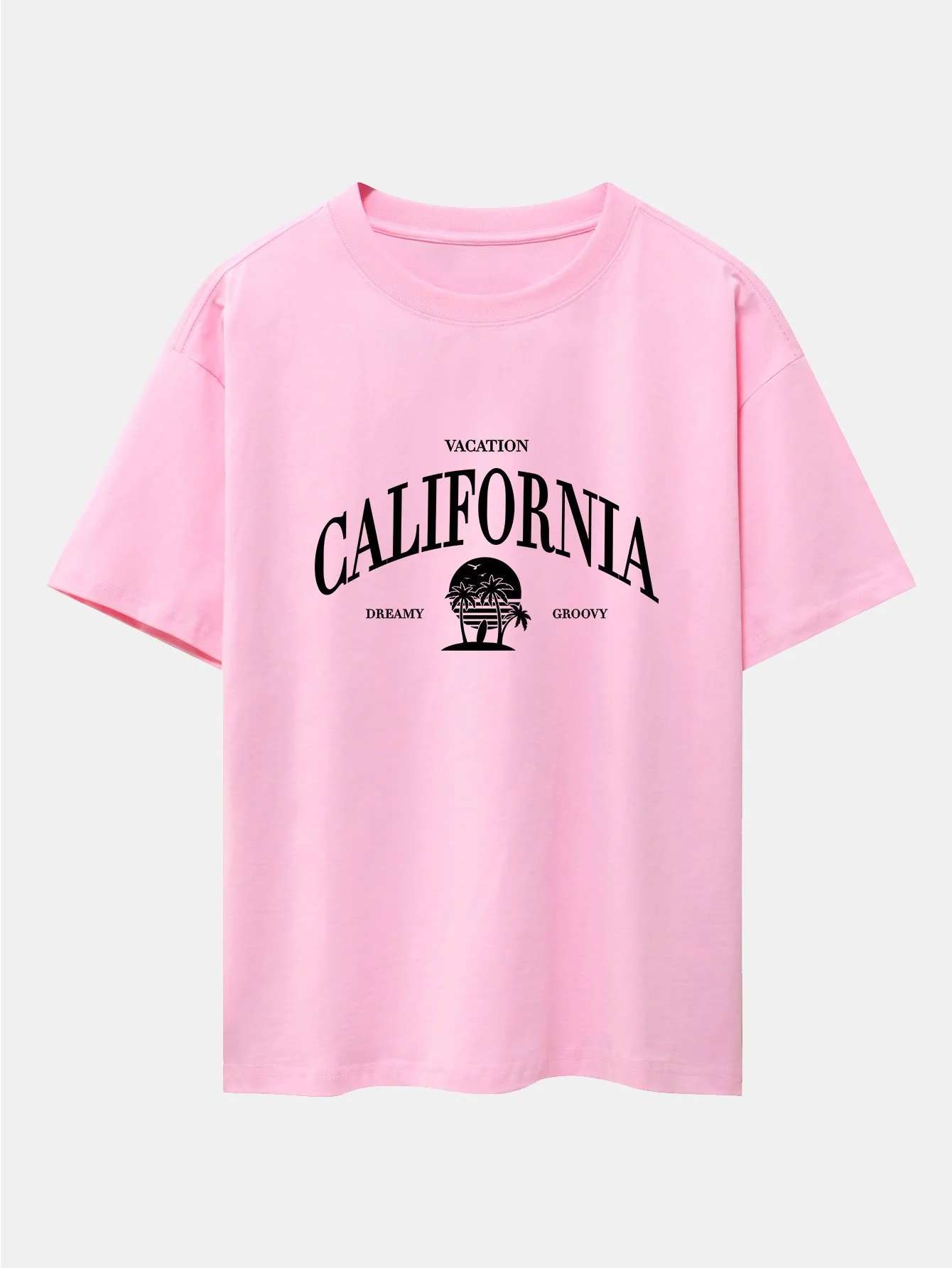 California Slogan Print Drop Shoulder Oversize T-Shirt - Image 5